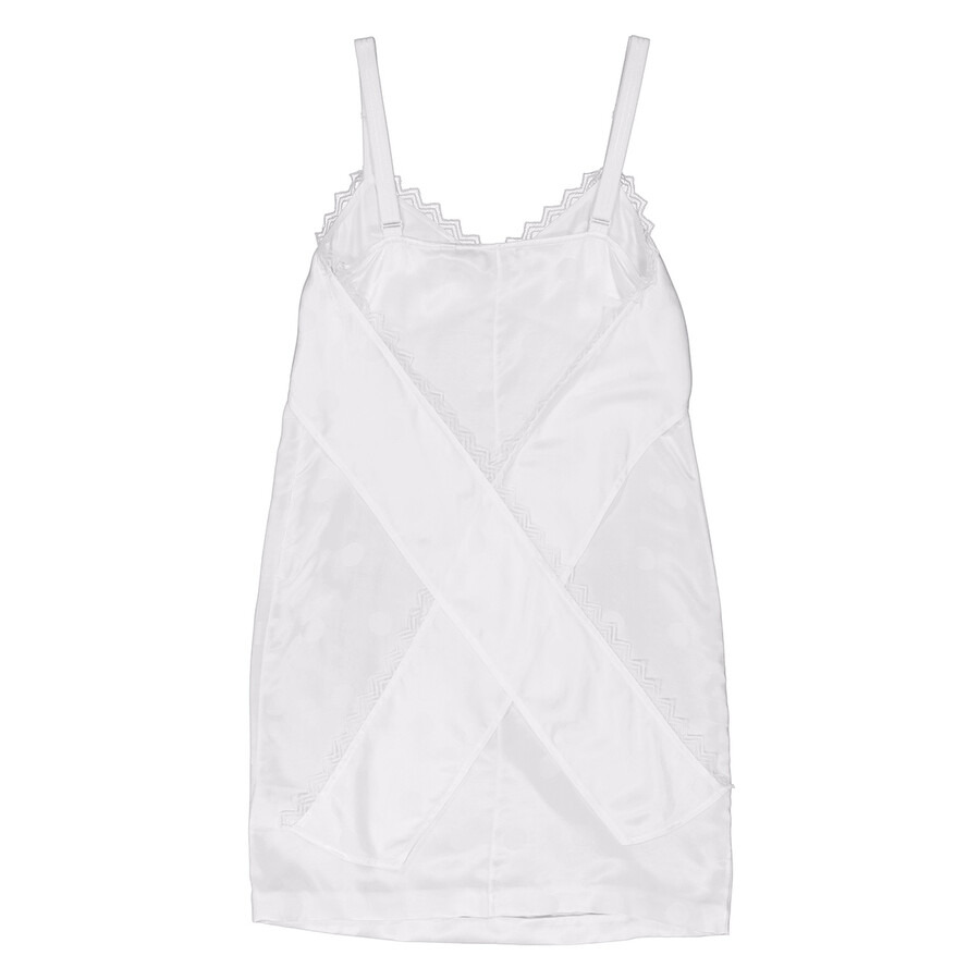 Burberry Polka Dot Lace Trim Satin Slip Dress - 6