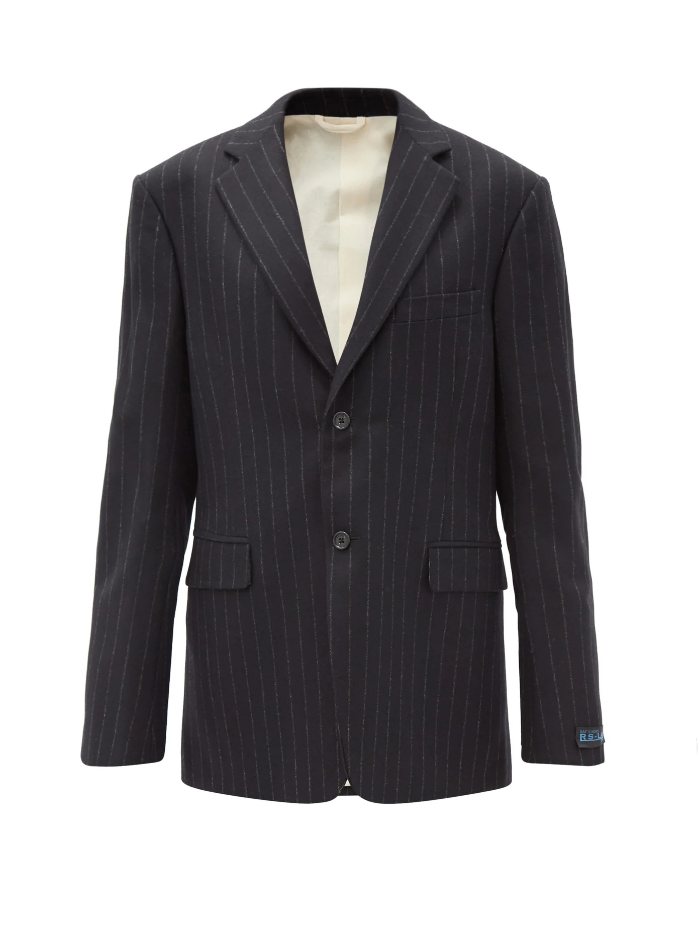 Pinstriped wool-twill suit jacket - 1