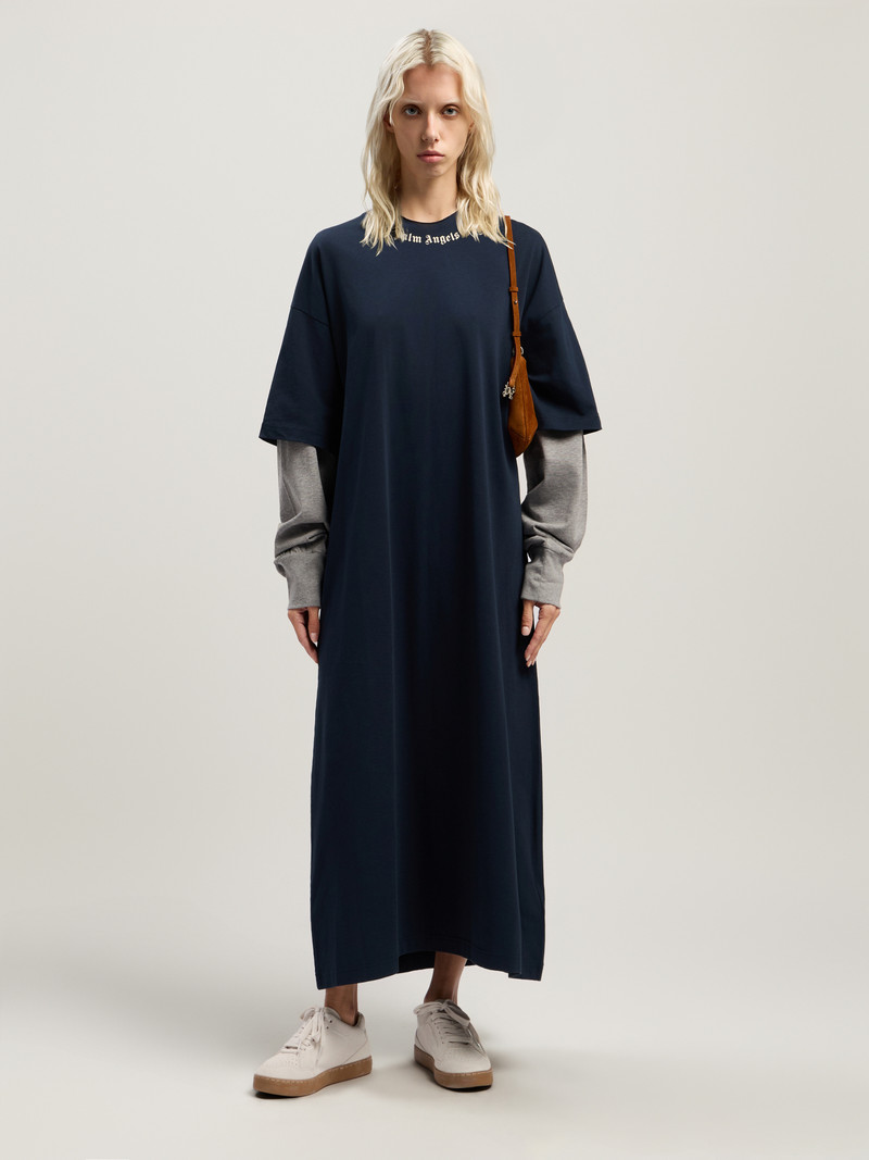 Curved Logo Layered Dress 1