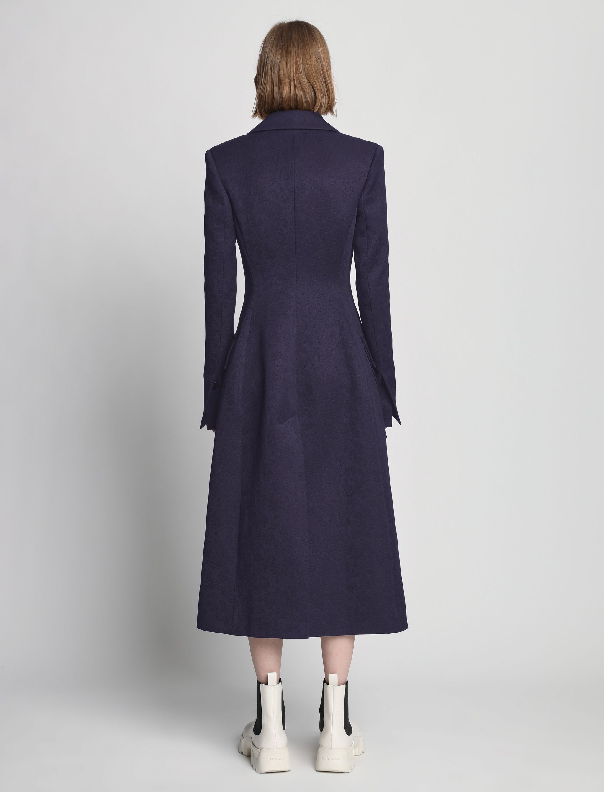 Cotton Wool Jacquard Coat - 4