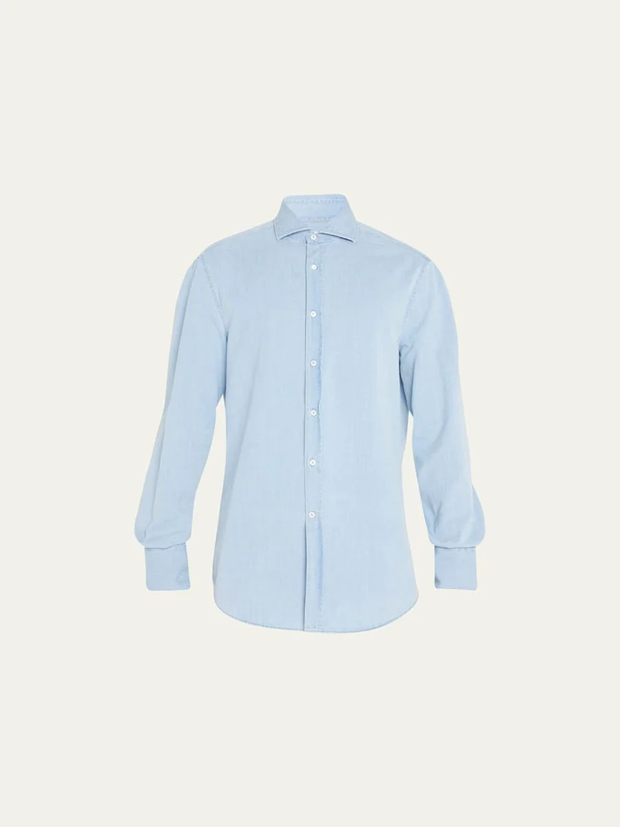 Men's Denim Sport Shirt - 1