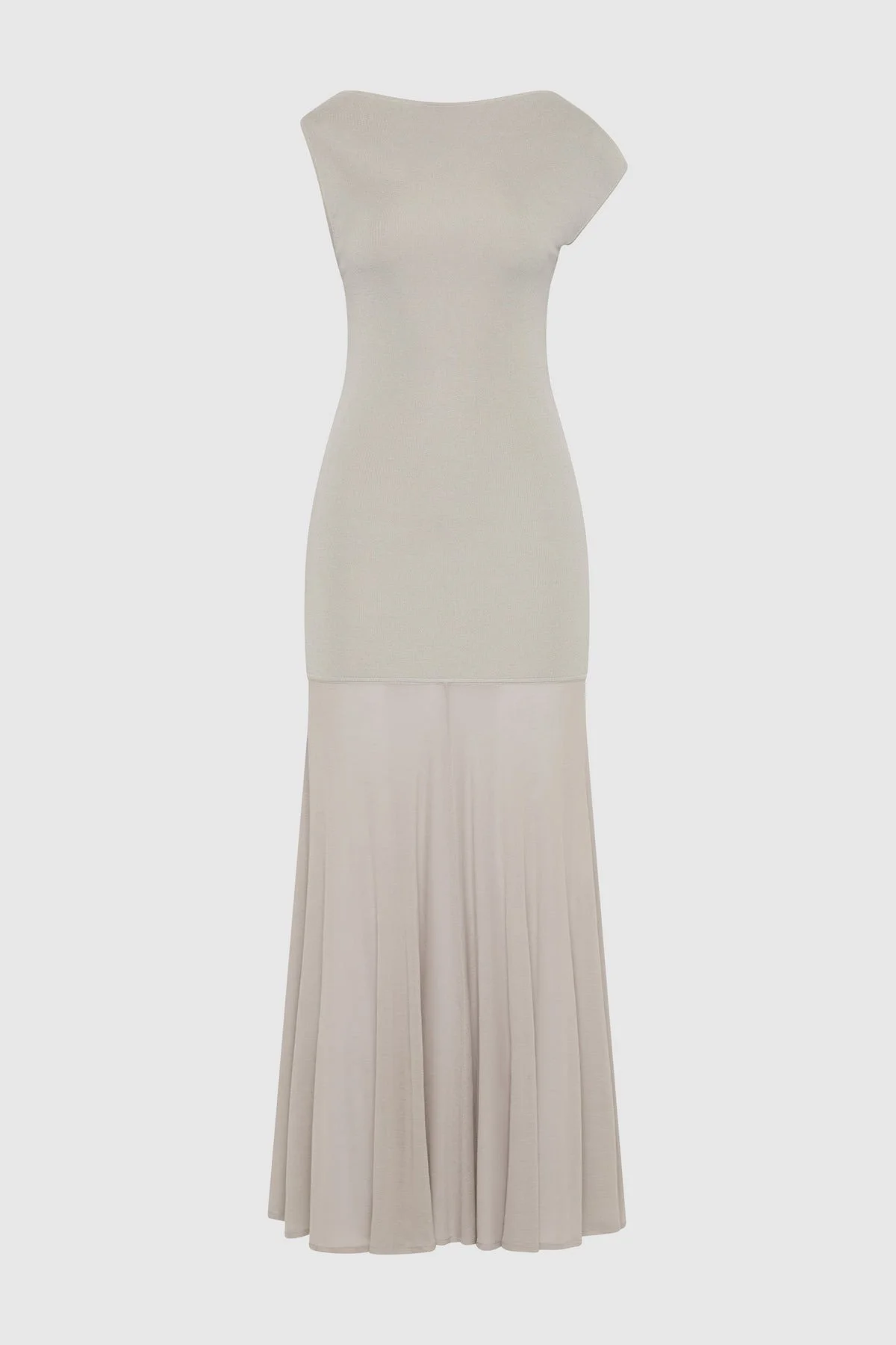 Fine Jersey Circle Hem Dress - Soft Ash - 1