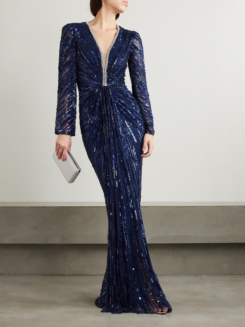 JENNY PACKHAM Darcy Crystal-embellished Sequined Tulle Gown outlook