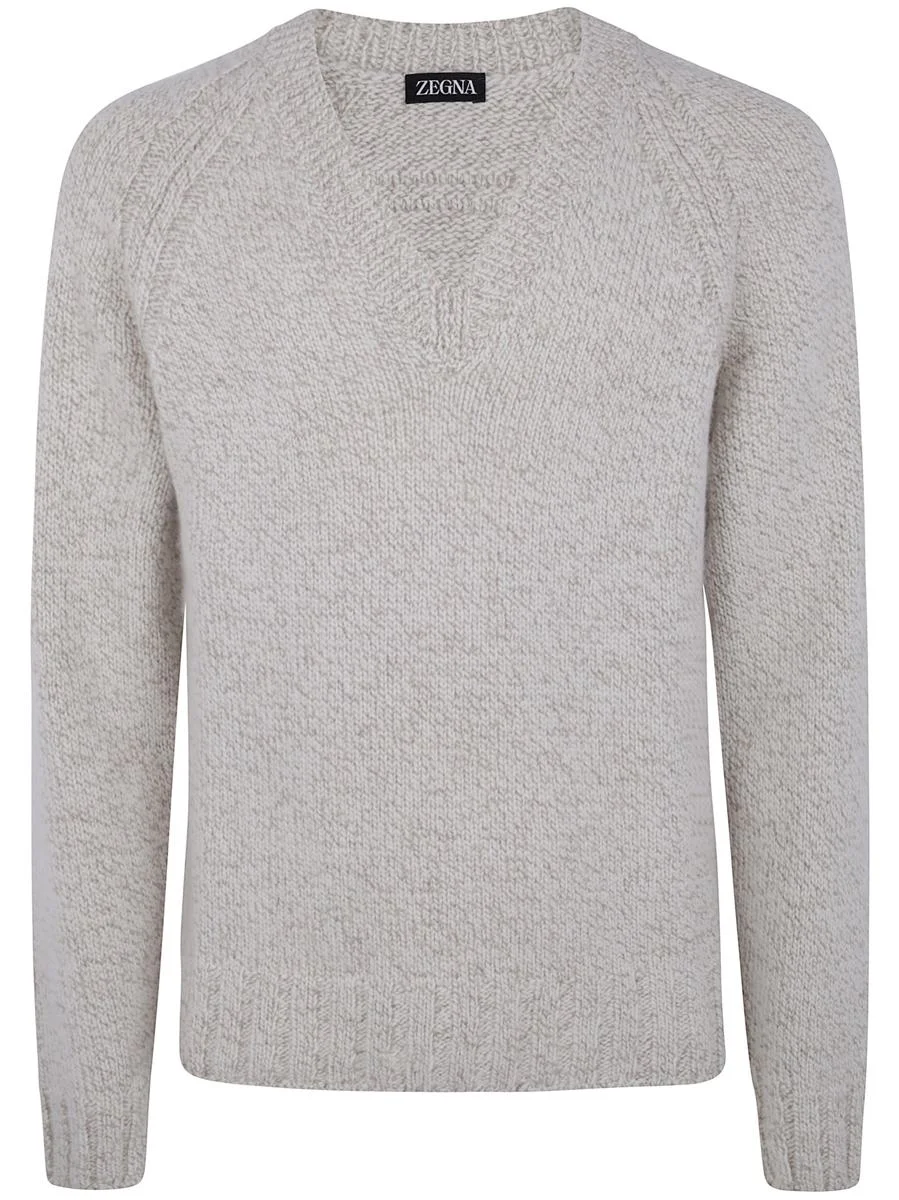 Zegna Cashmere And Wool V Neck Clothing - 1