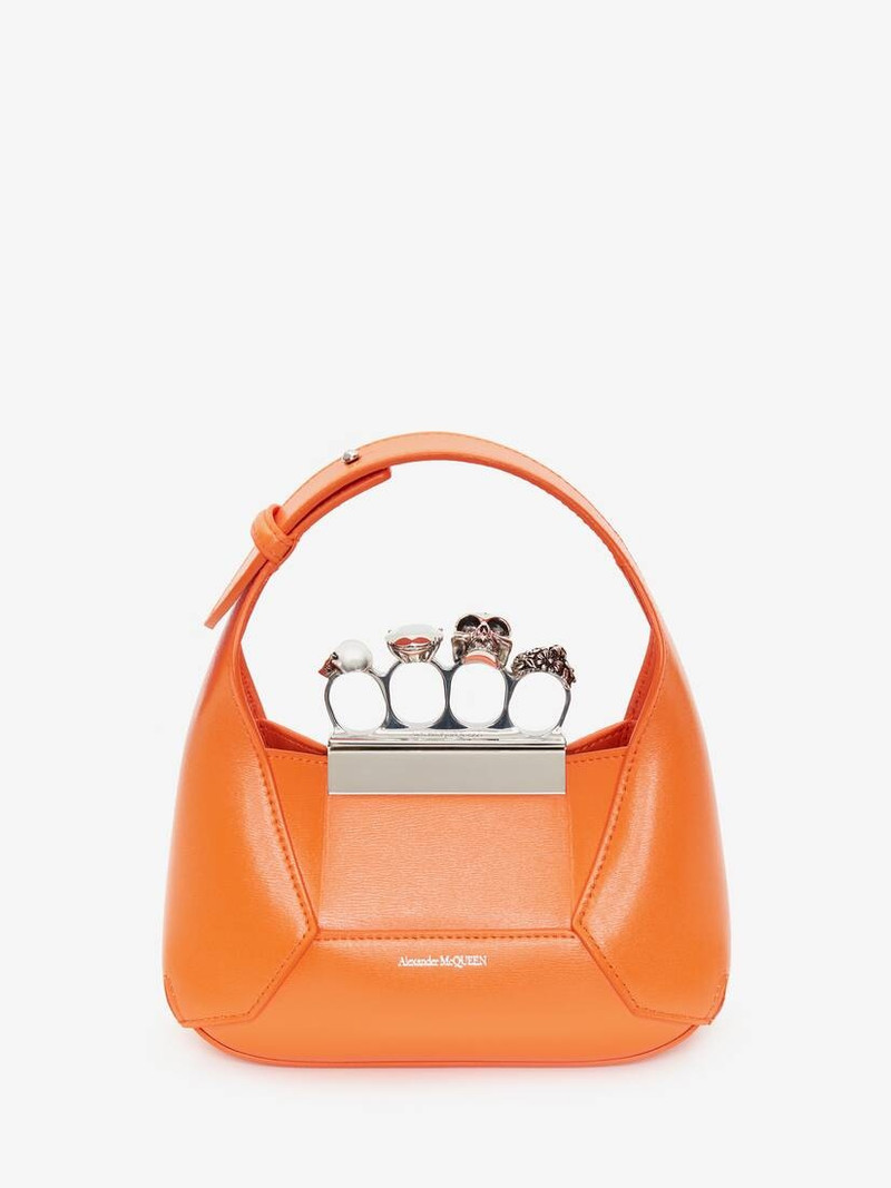 Women's The Jewelled Hobo Mini Bag in Sunset Orange 1