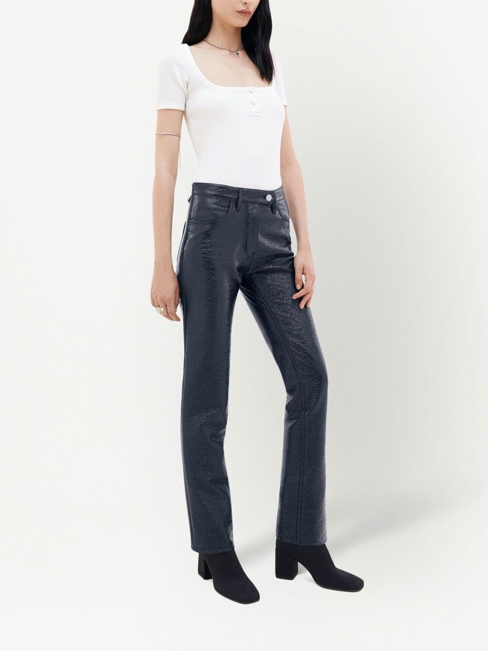 slim-fit vinyl trousers - 3