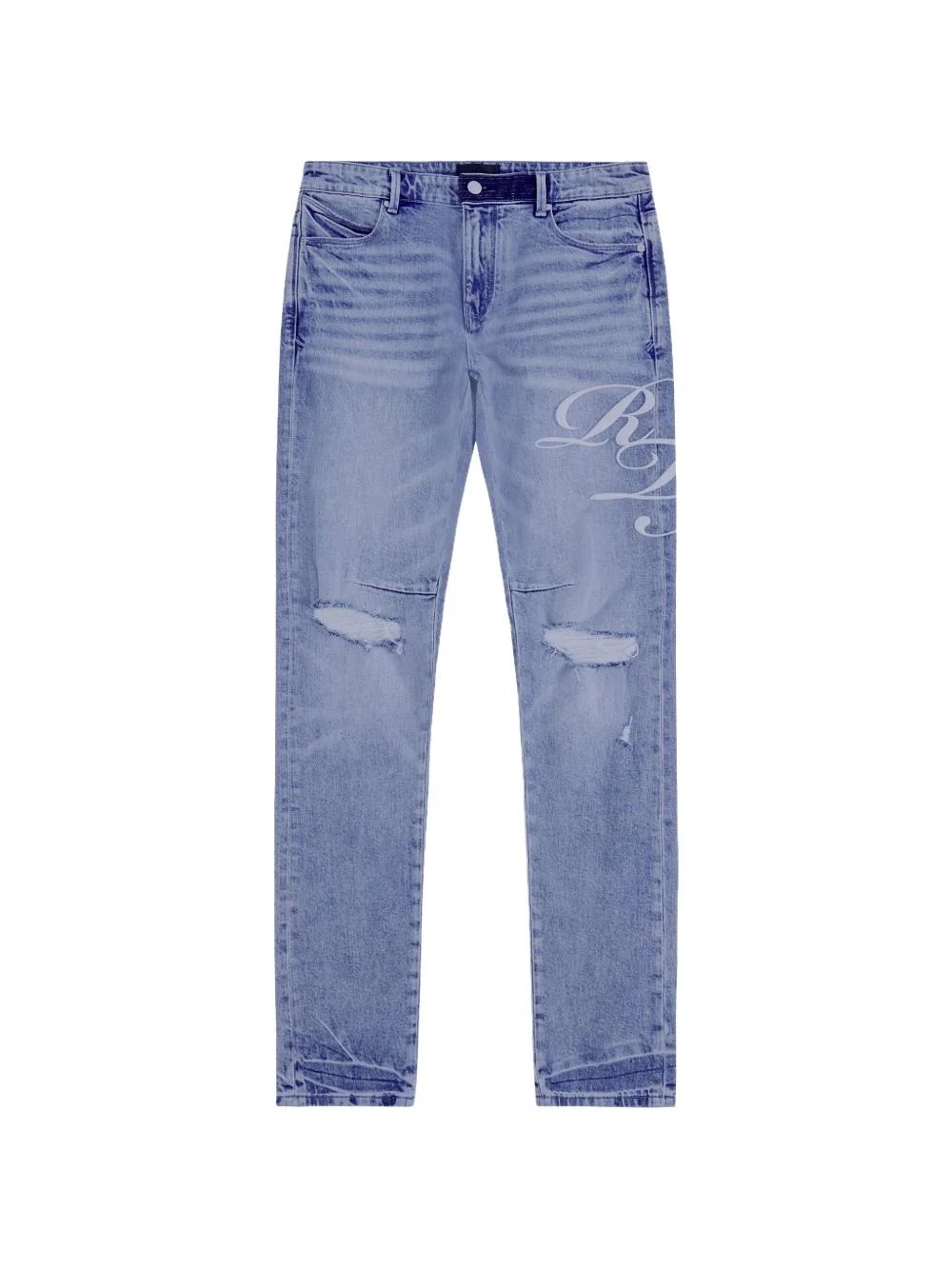 Bryant cursive-print jeans - 1