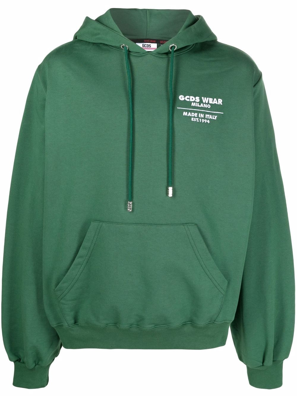 rear logo patch hoodie - 1