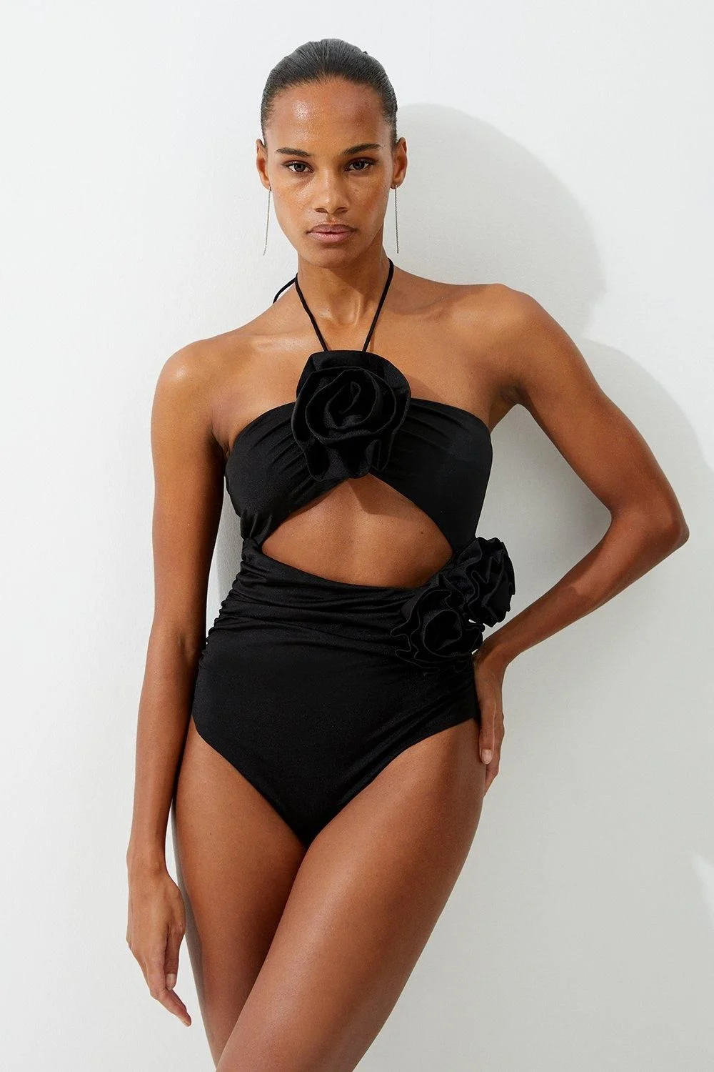 Rosette Cut Out Detail Swimsuit - 1