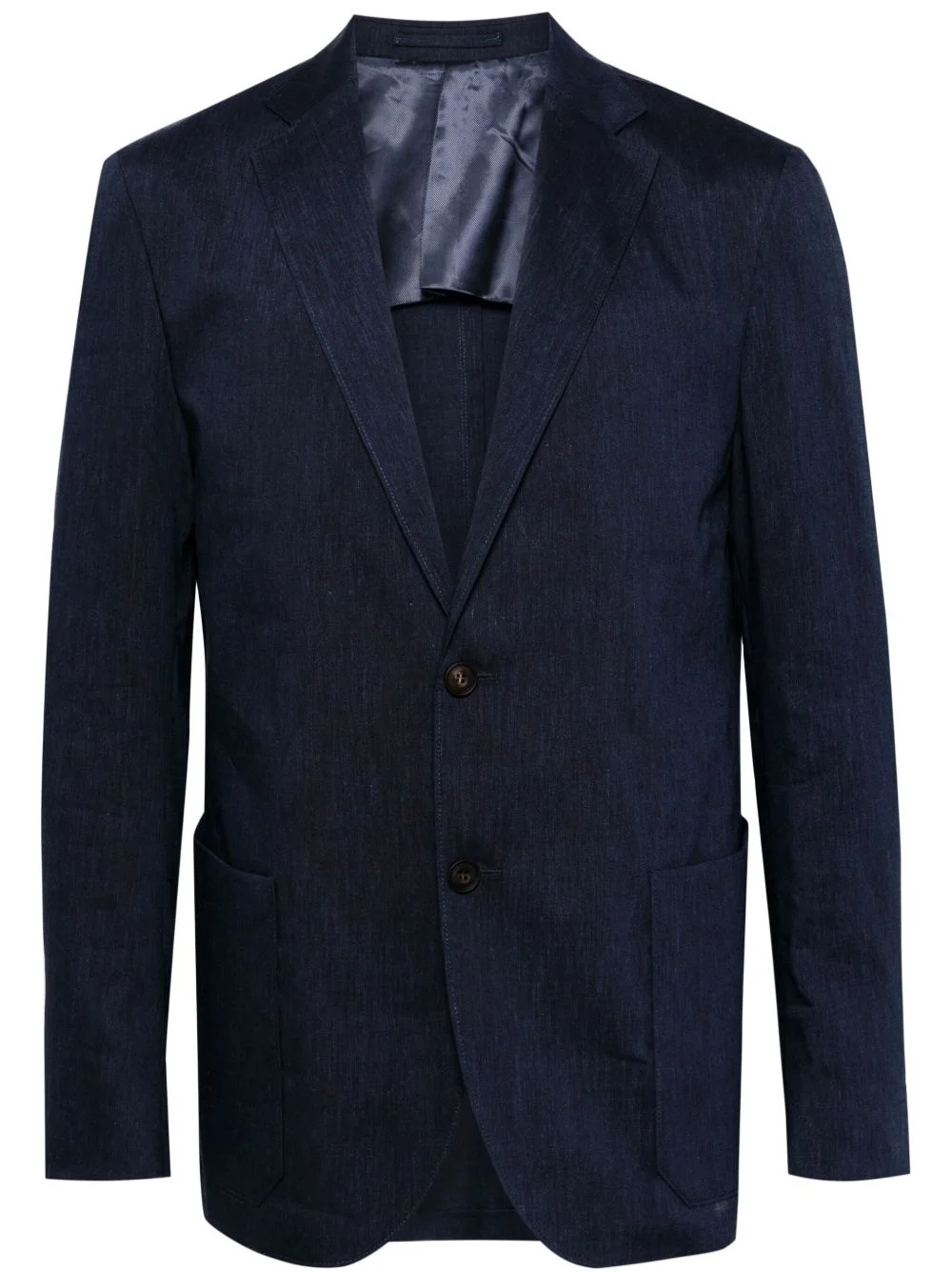 mélange-effect single-breasted blazer - 1