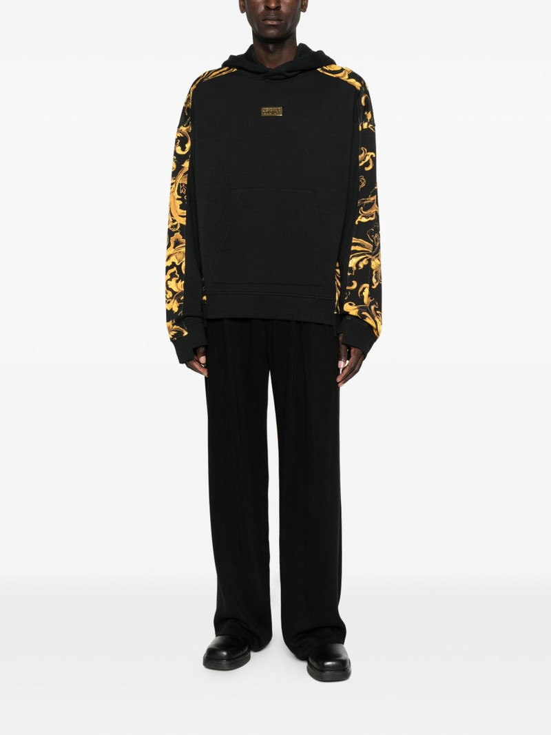 VERSACE JEANS COUTURE baroque-print panelled hoodie outlook