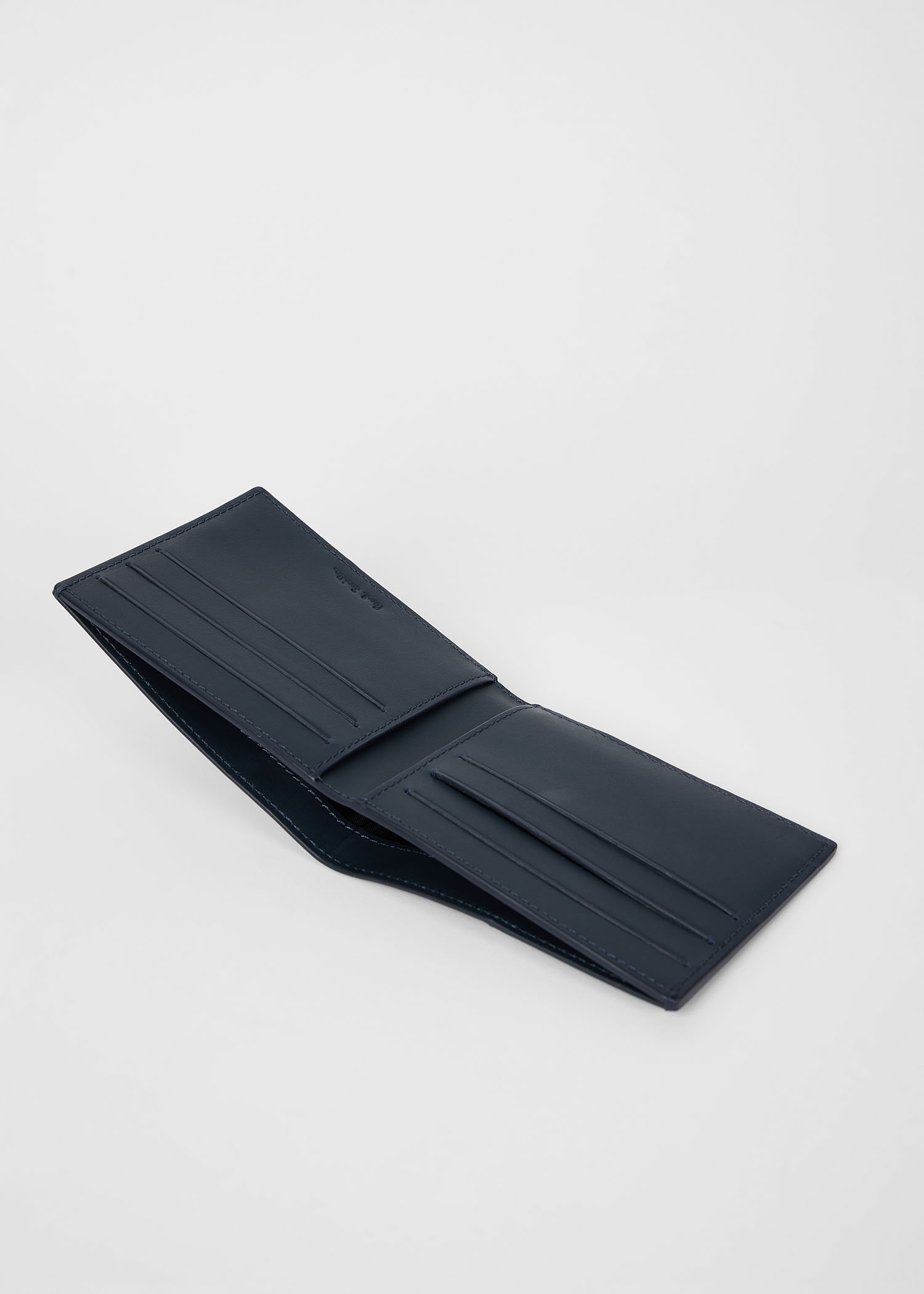 Navy Leather 'Artist Stripe' Compact Billfold Wallet - 3