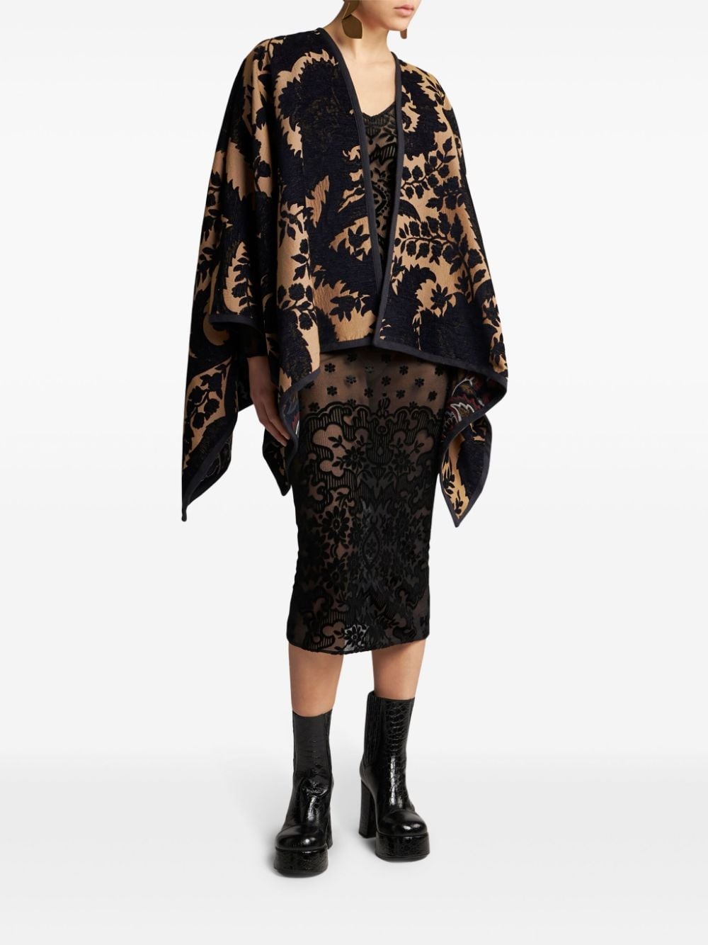 paisley-print reversible cape - 2