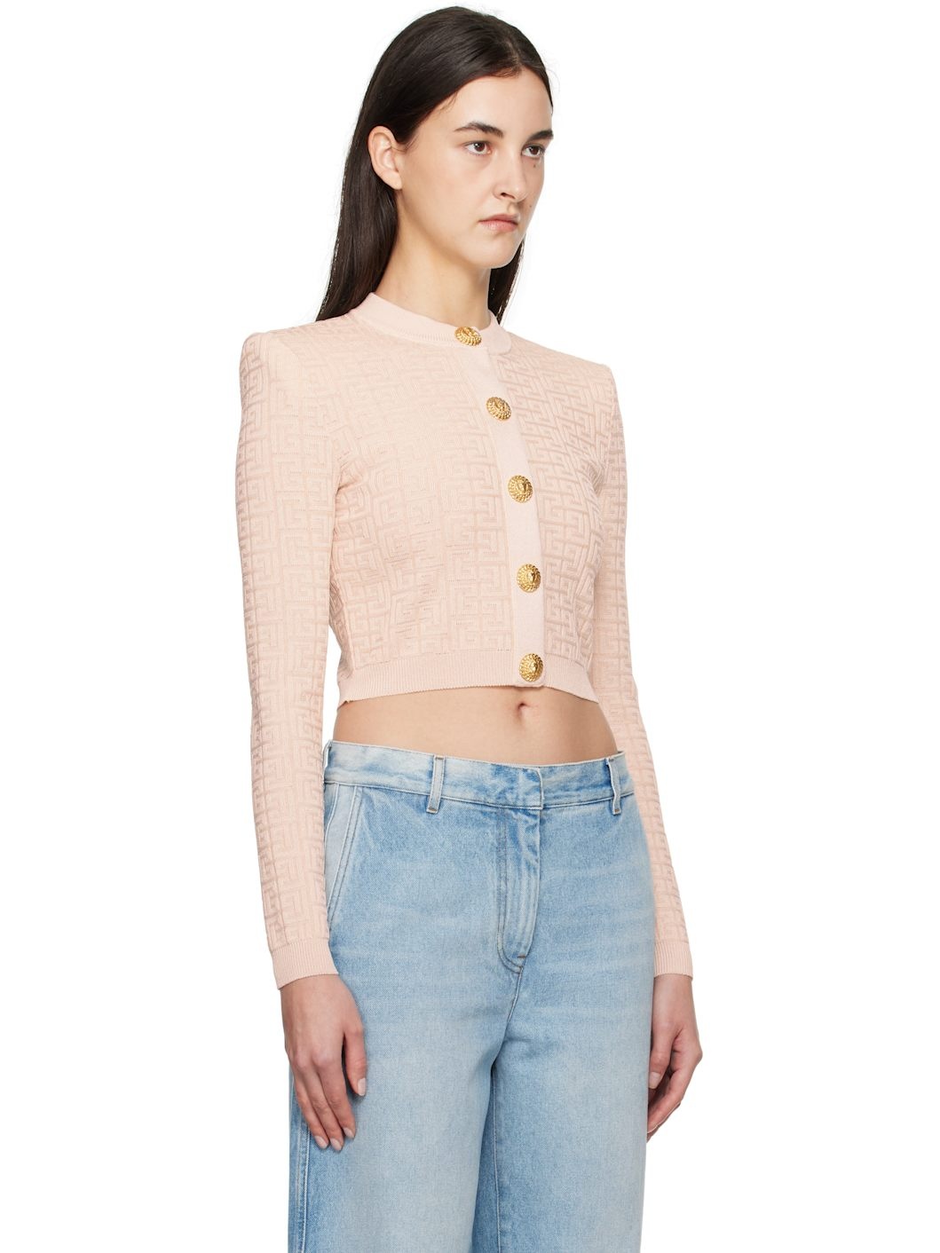 Beige PB Labyrinth Knit Cardigan - 2