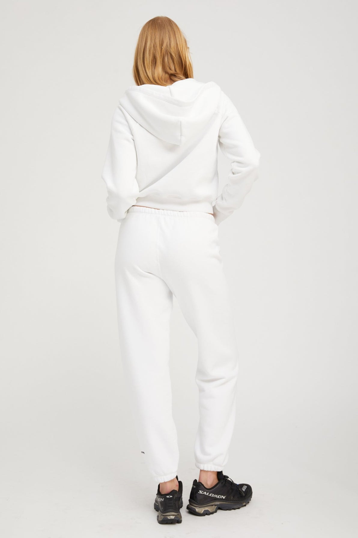 WHITE COTTON MINI LOGO SWEATPANTS - 4