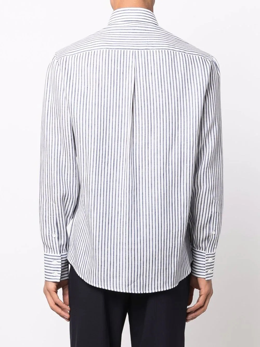 stripe-print long-sleeved shirt - 4