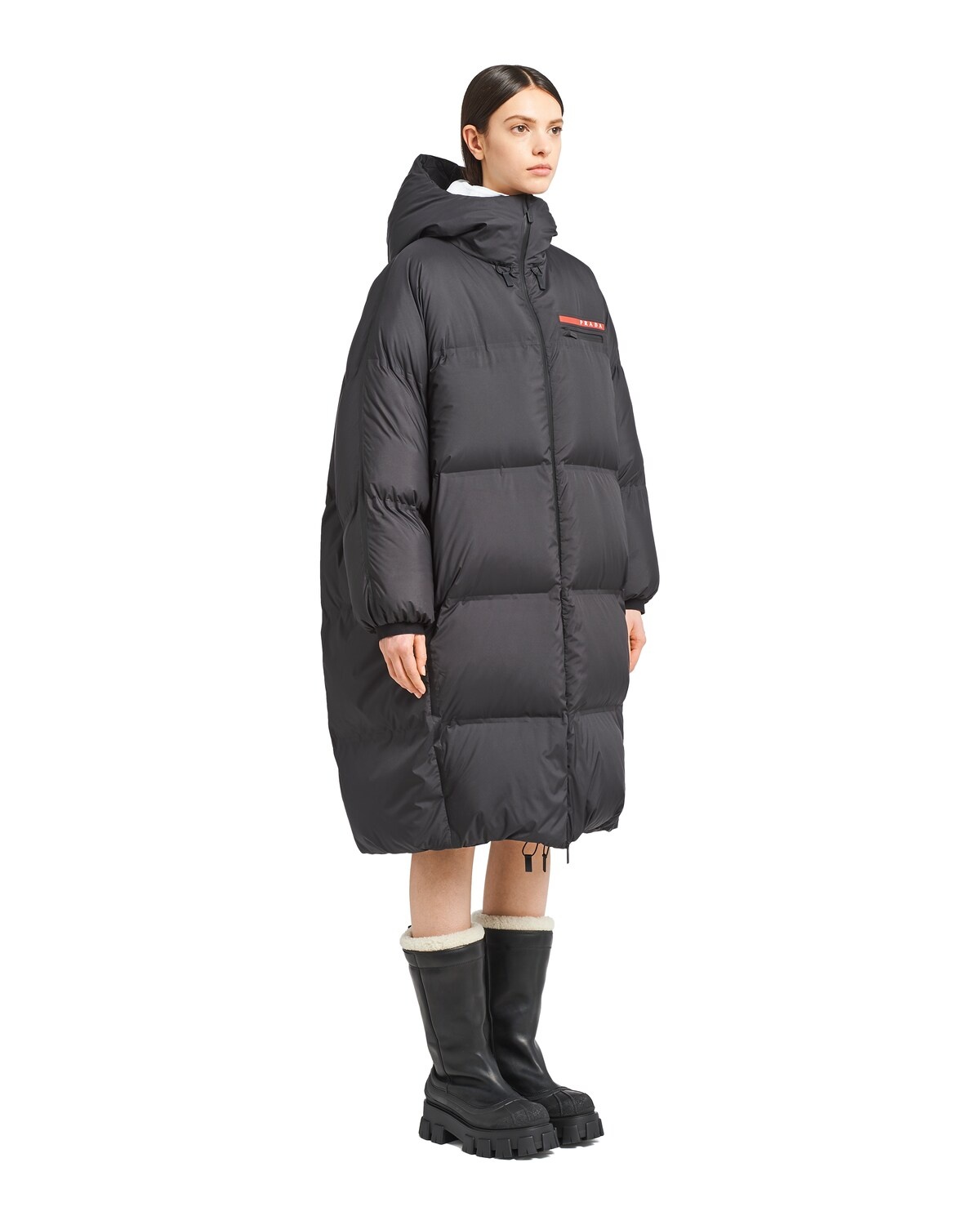 Oversized technical nylon down coat - 3