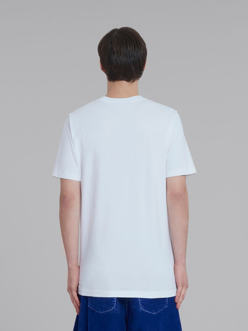 WHITE COTTON T-SHIRT WITH 3D MARNI PRINT 3