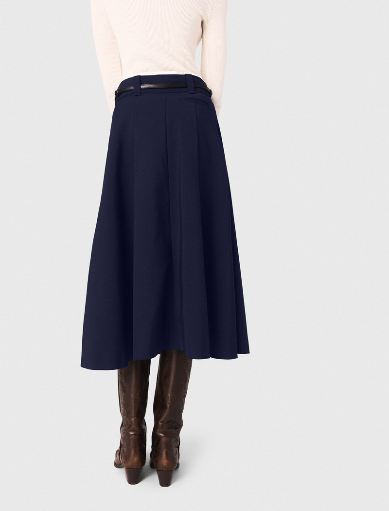 Long cotton skirt with belt 4