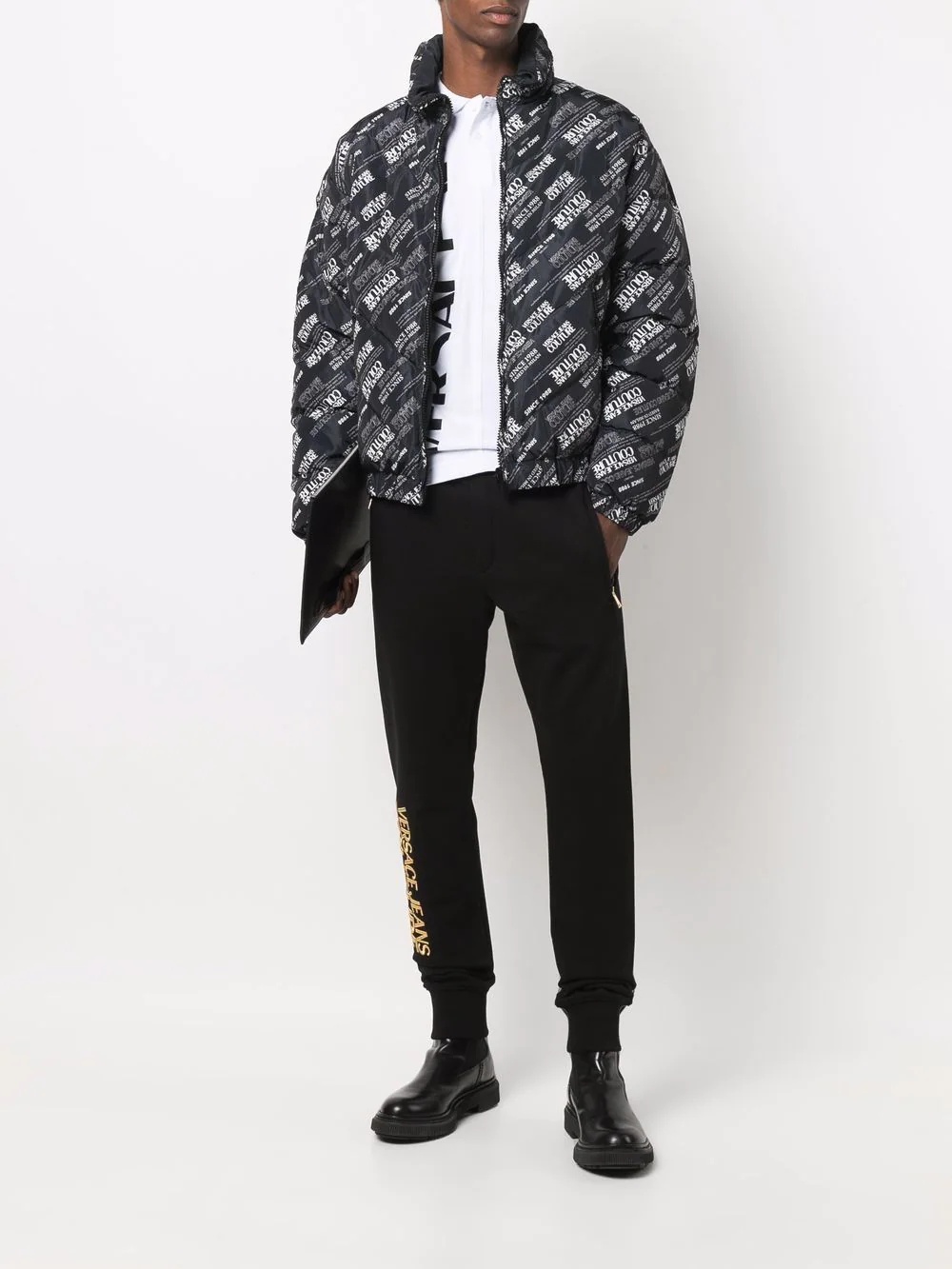 monogram-print puffer coat - 2