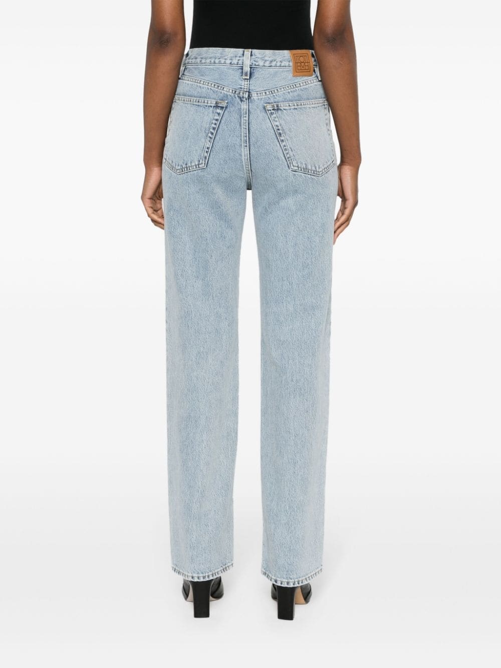 logo-patch cotton jeans - 4