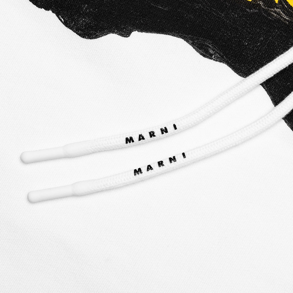 PAINTED ON COLLAGE YELLOW LOGO HOODIE - LILY WHITE - 4