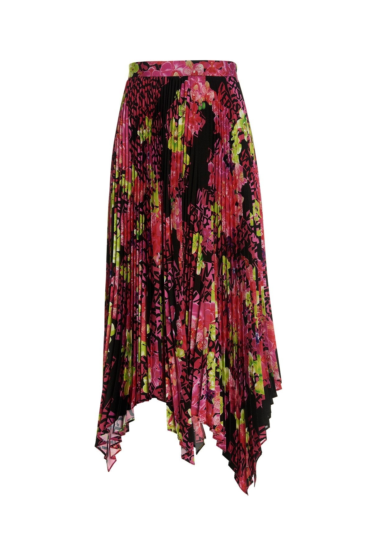 スカート VERSACE SS23 'Orchid Versace' skirt (10087431A06392 5B100) Versace Outlet: Orchid skirt in pleated fabric - White