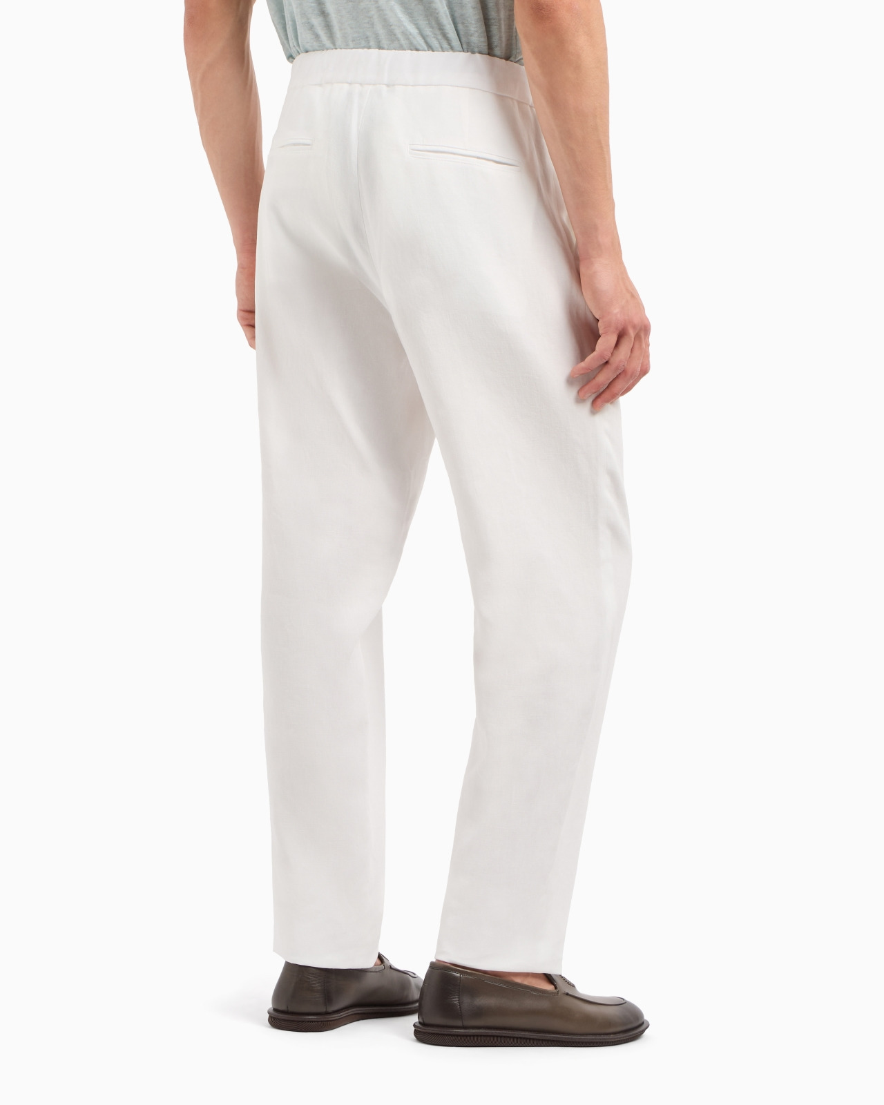 Single-dart, pure linen canvas trousers - 3