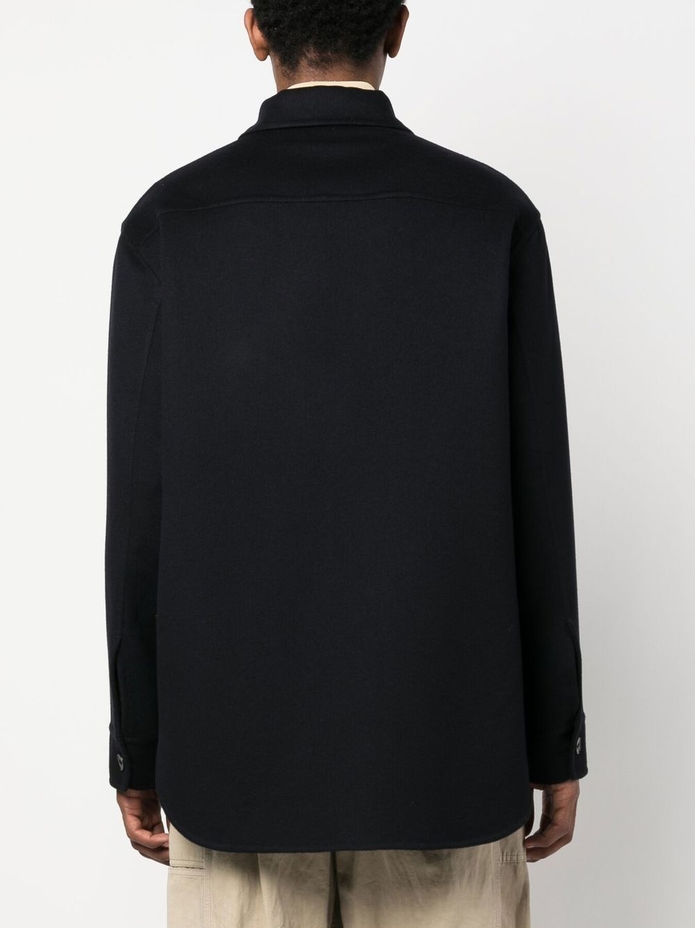 long-sleeve cashmere shirt jacket - 4
