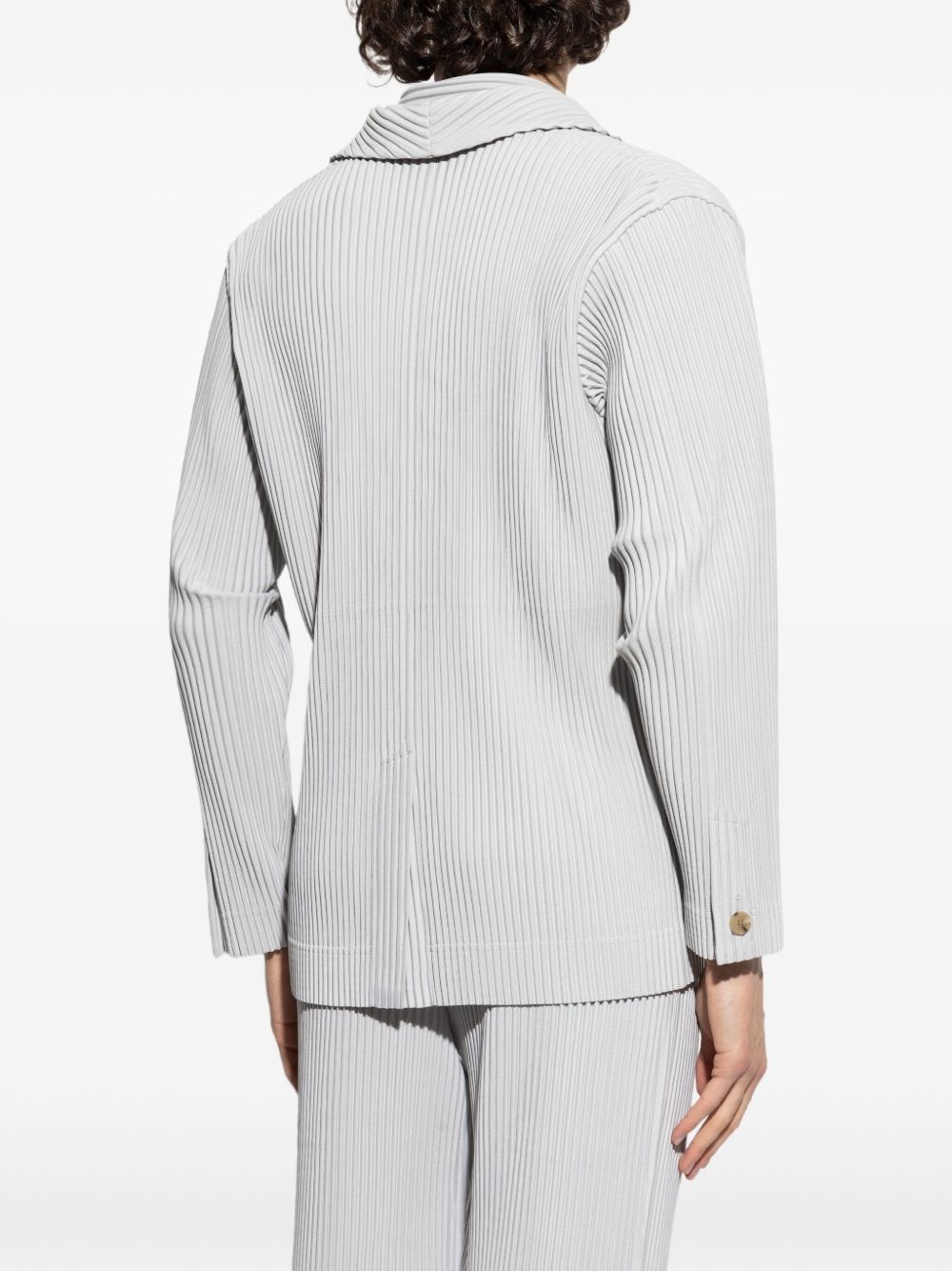 pleated single-breasted blazer - 4
