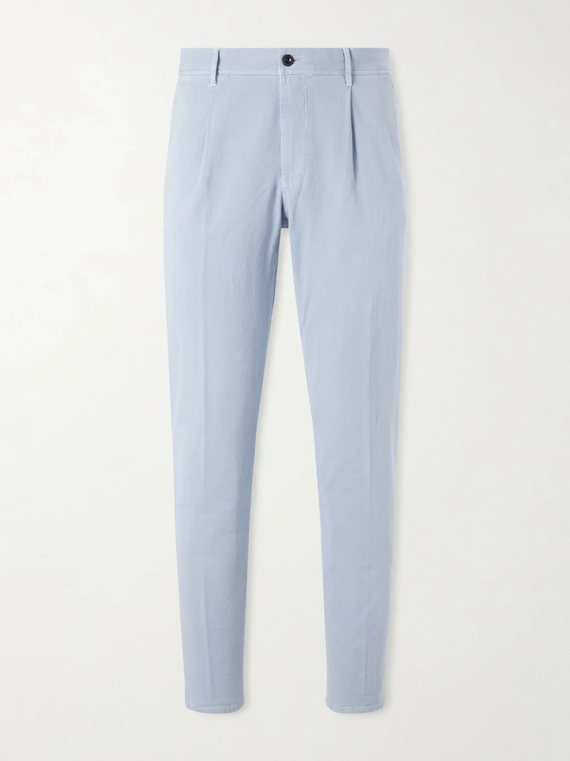Tapered Pleated Cotton-Blend Gabardine Trousers - 1