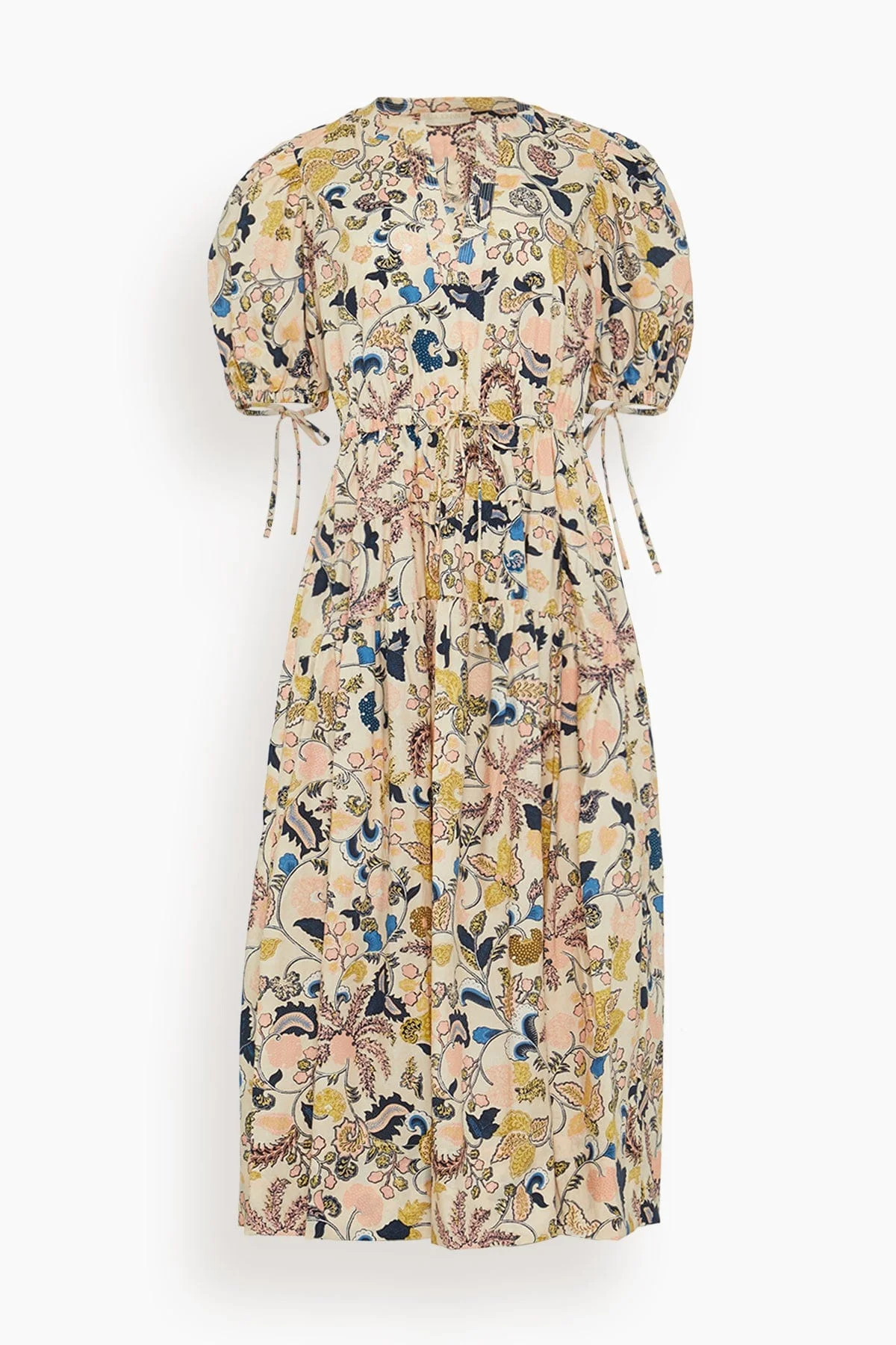 Adriana Short Sleeve Midi Dress in Magnolia - 1