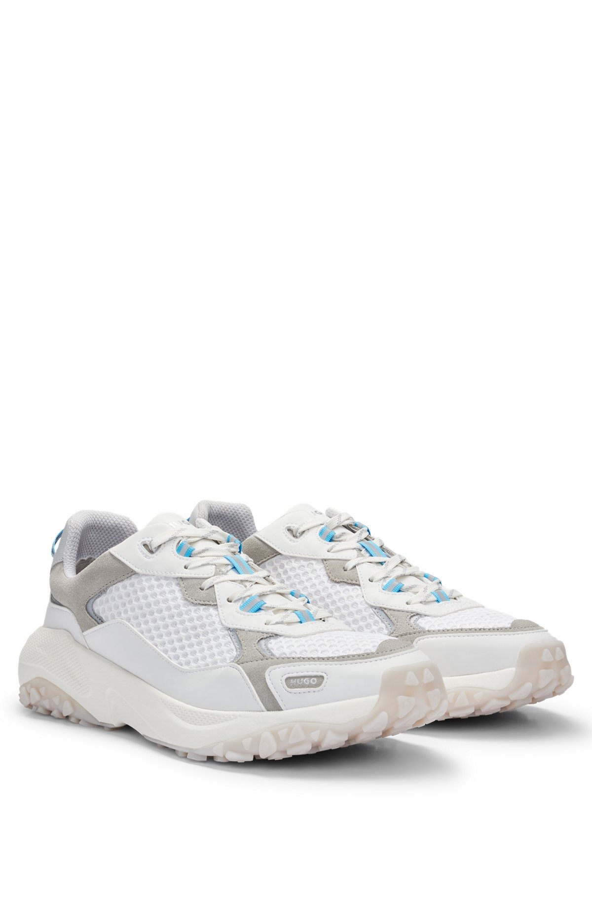 MIXED-MATERIAL TRAINERS WITH LEATHER FACINGS - 2