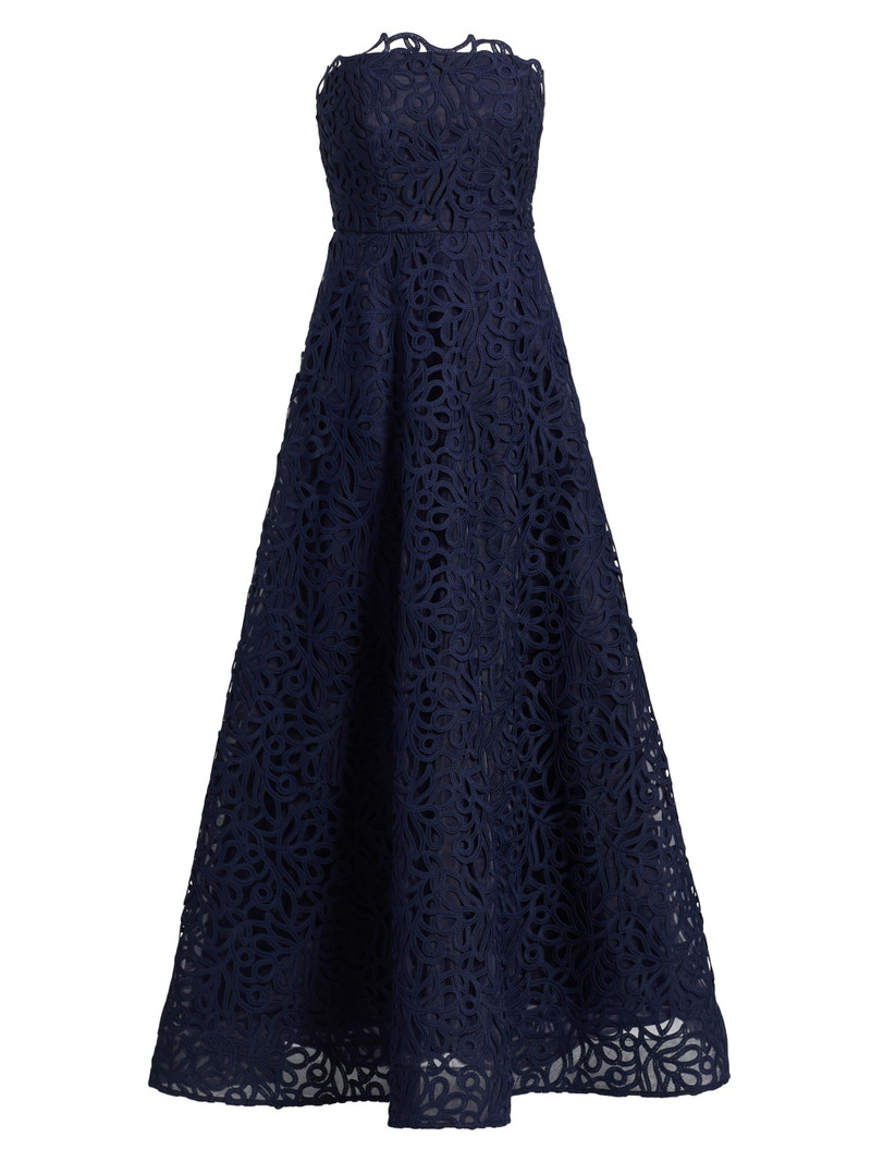 Women's Sonja Curled Lace Gown - Navy 1