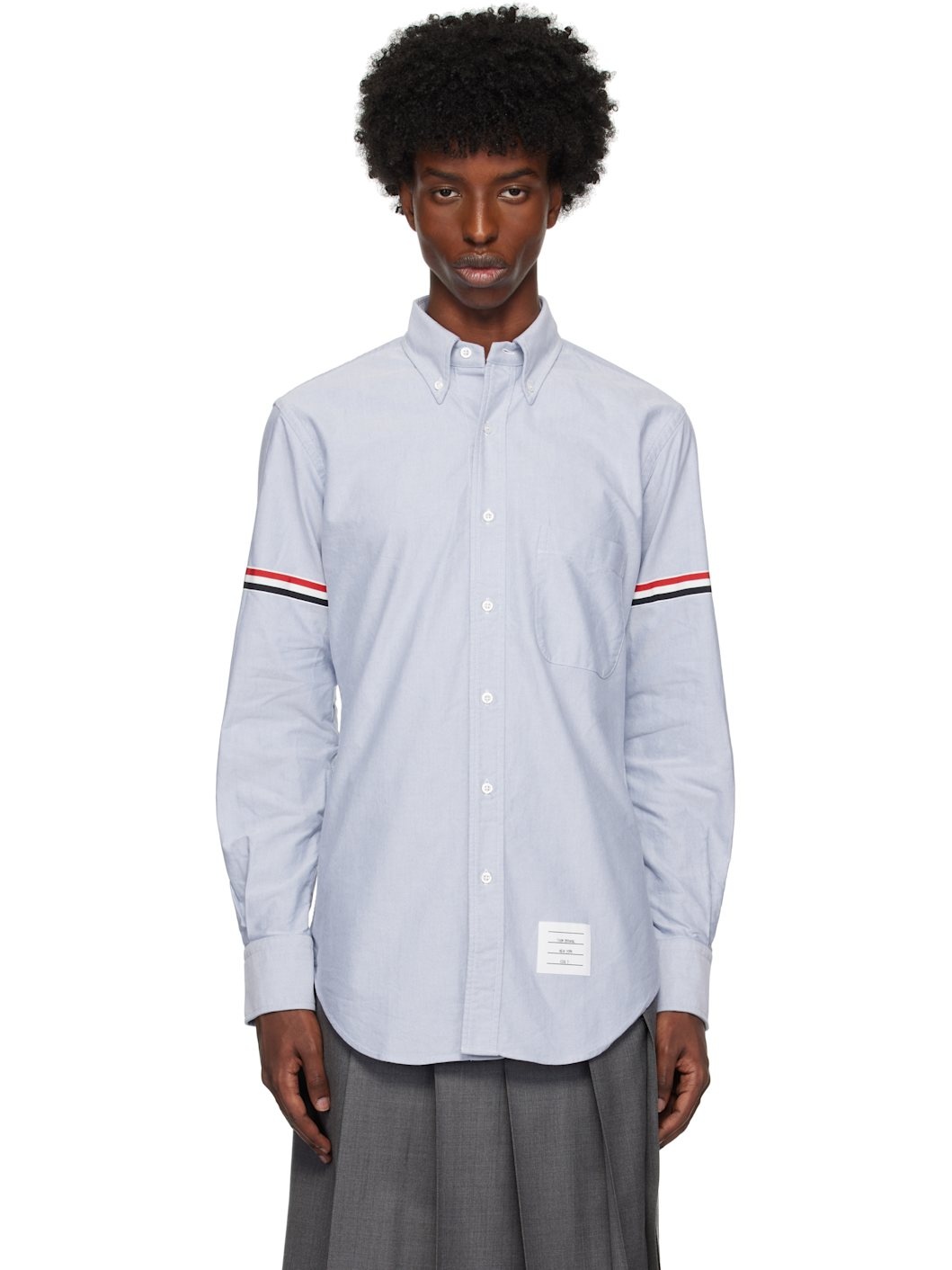 Blue Oxford Classic Armbands Shirt - 1