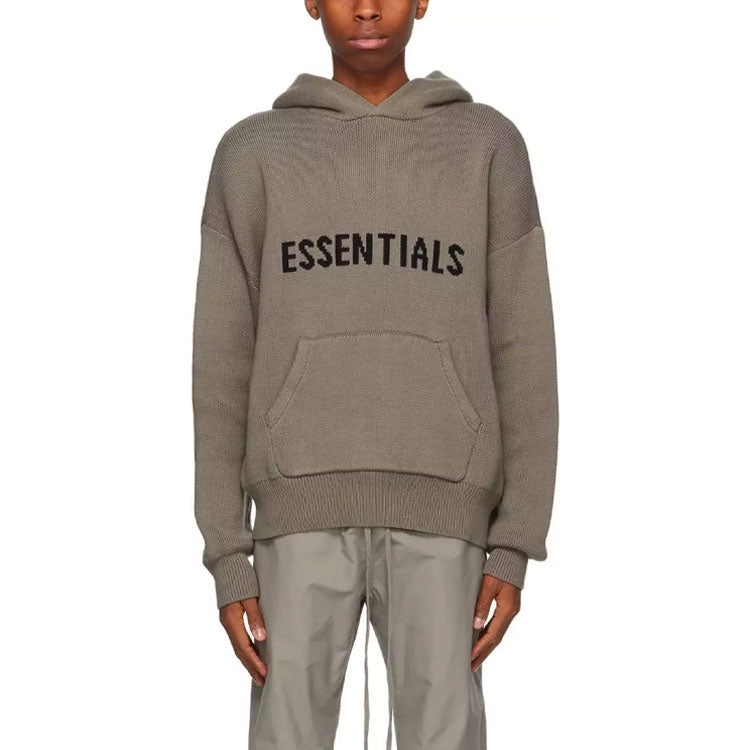 Fear of God Essentials FW20 Knit Logo Hoodie 'Taupe' FOG-FW20-366 - 4