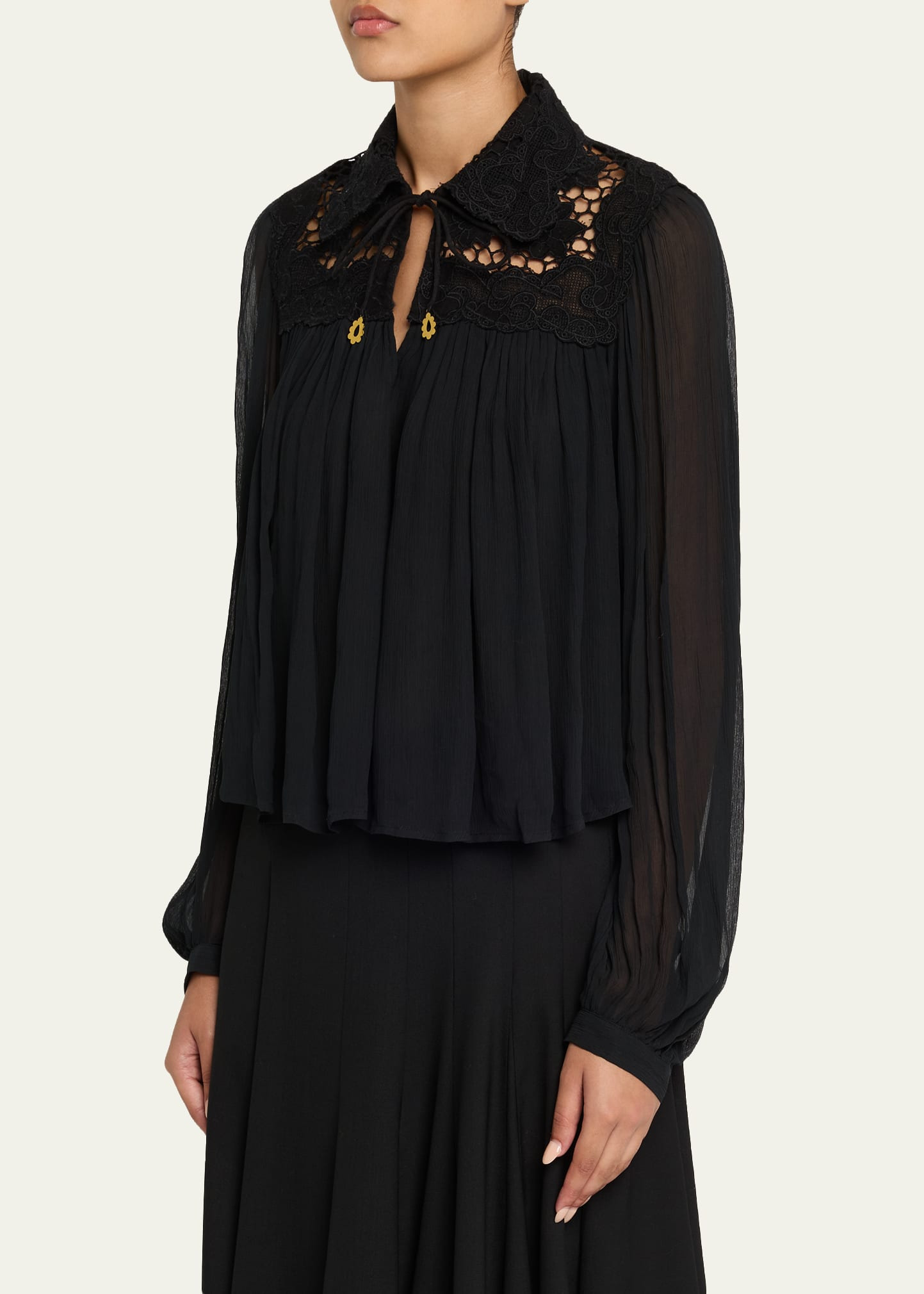 Daphne Long-Sleeve Lace Top - 4