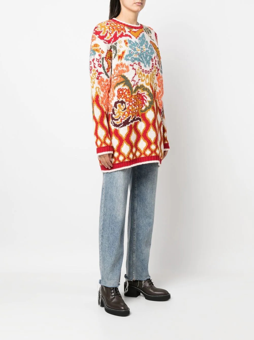 abstract-print long-sleeve jumper - 3