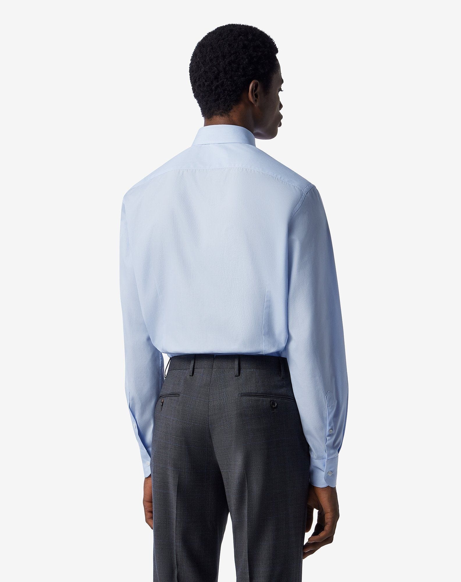 White/light blue striped cotton shirt - 3