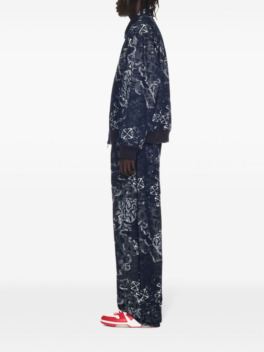 patterned-jacquard bomber jacket - 3
