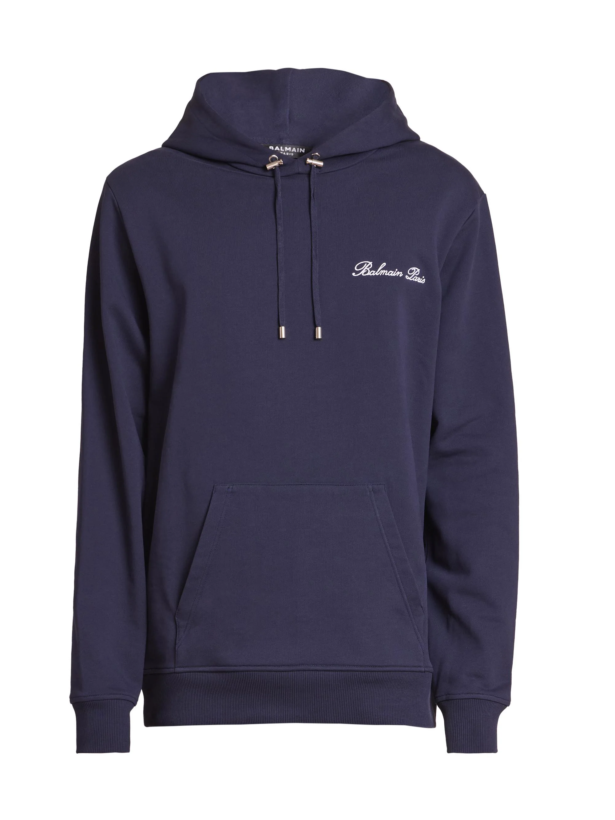 Men's Logo-Embroidered Cotton Hoodie - Marine Blanc - 1