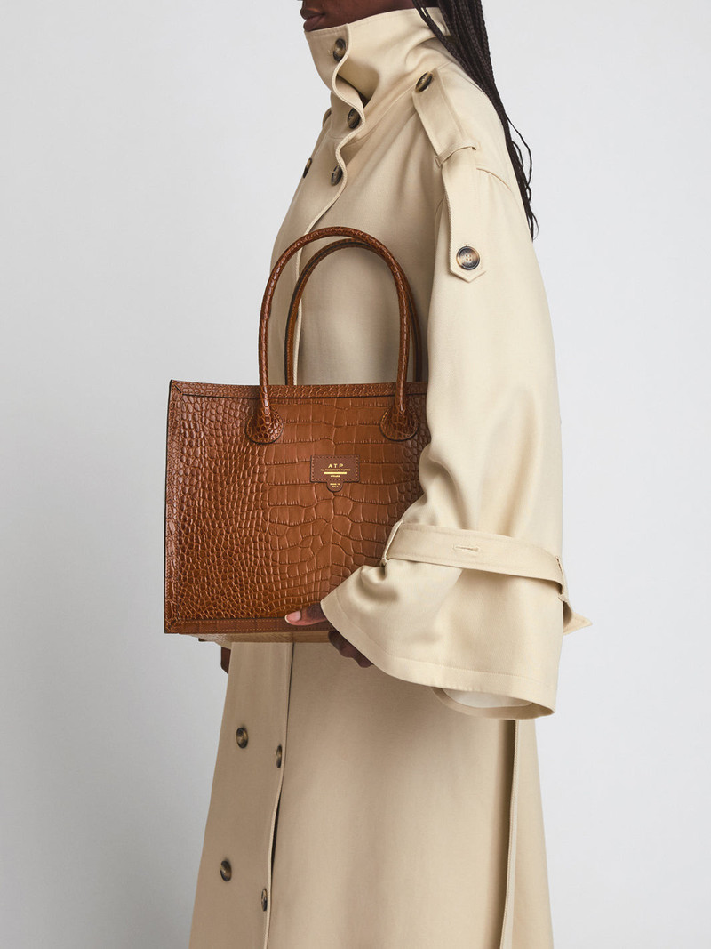 Montefalcione Cannella Printed Croco Book bag 3