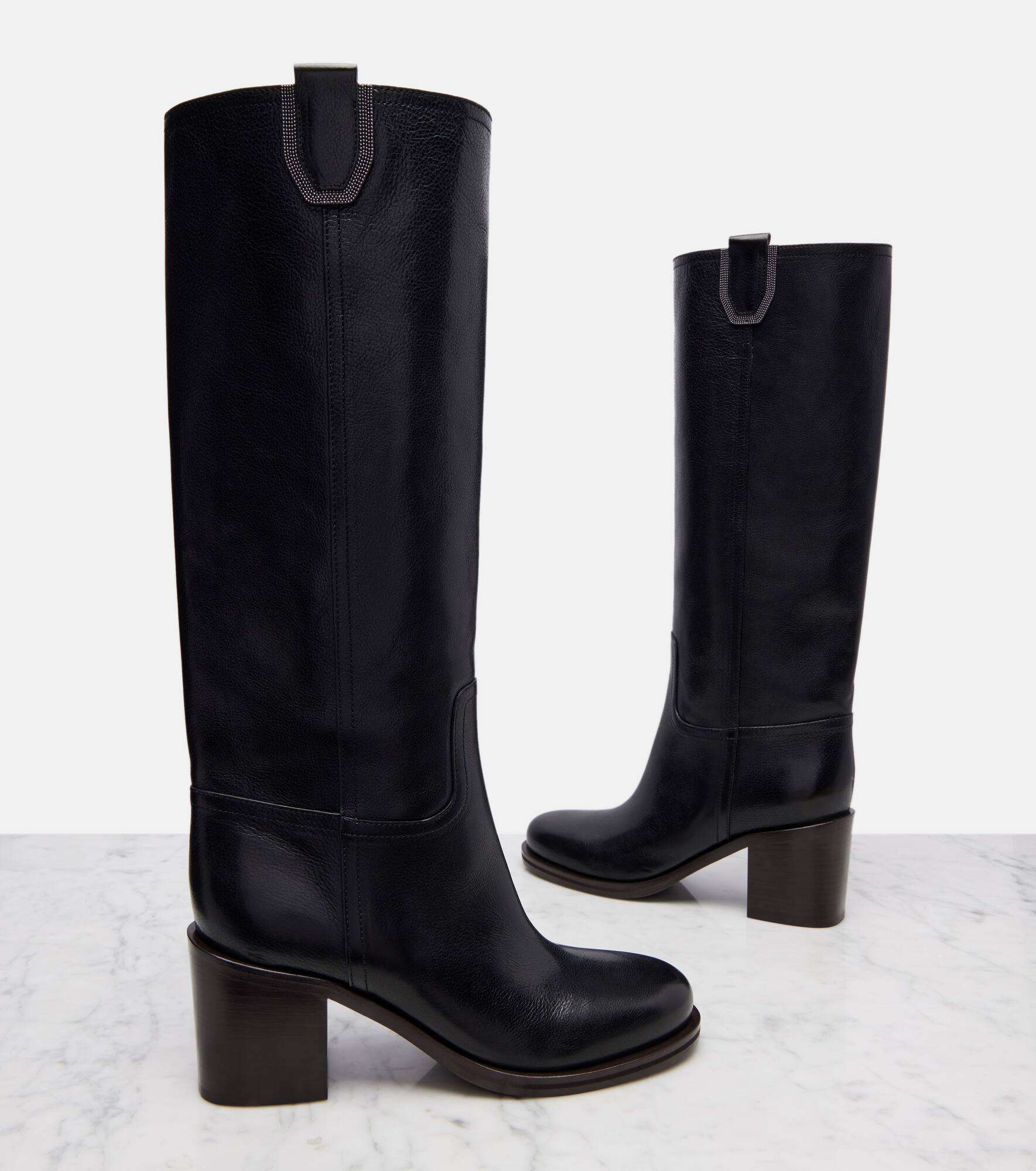 Leather knee-high boots - 5