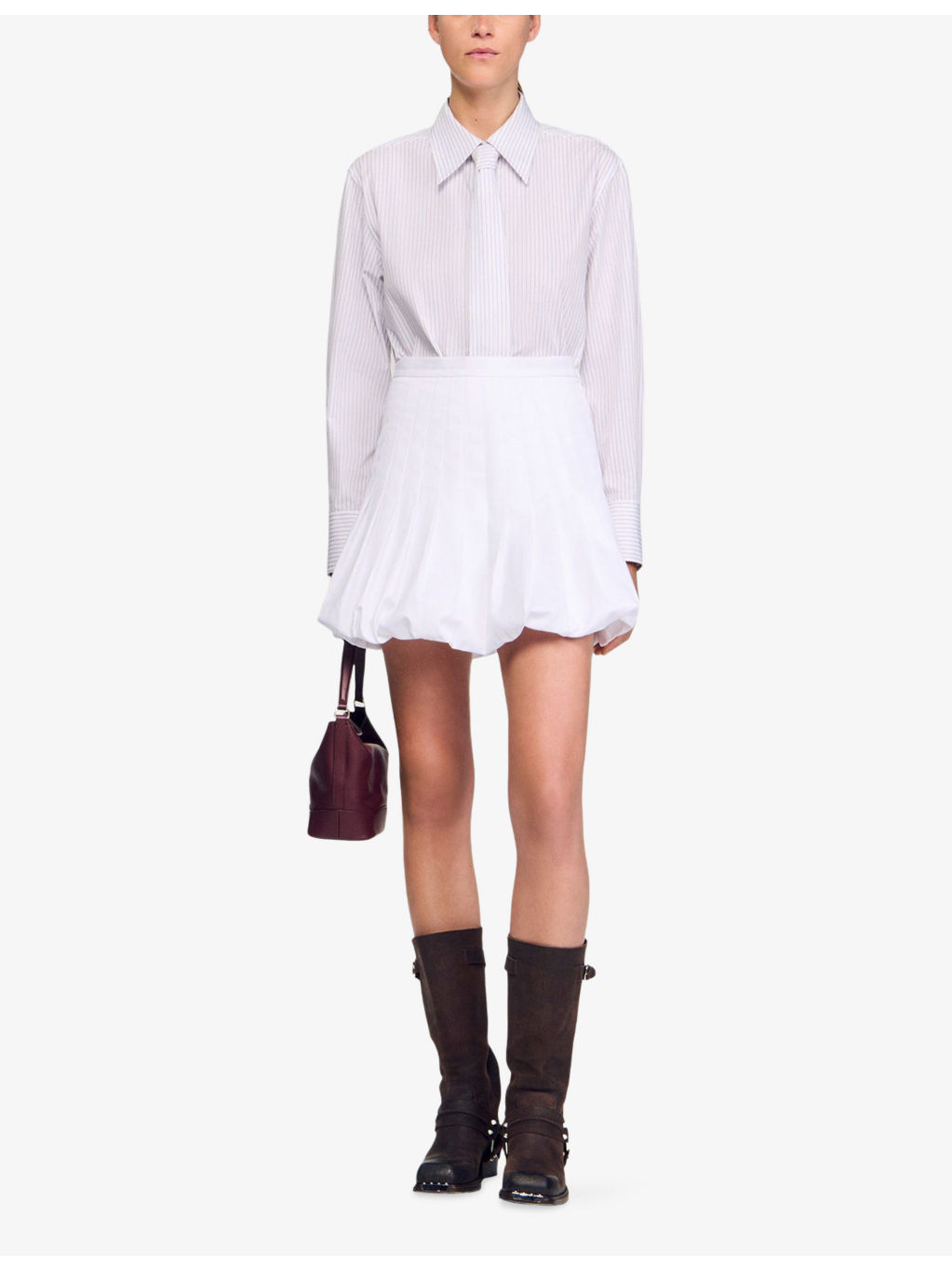 Striped Pointed-Collar Cotton Shirt - 2