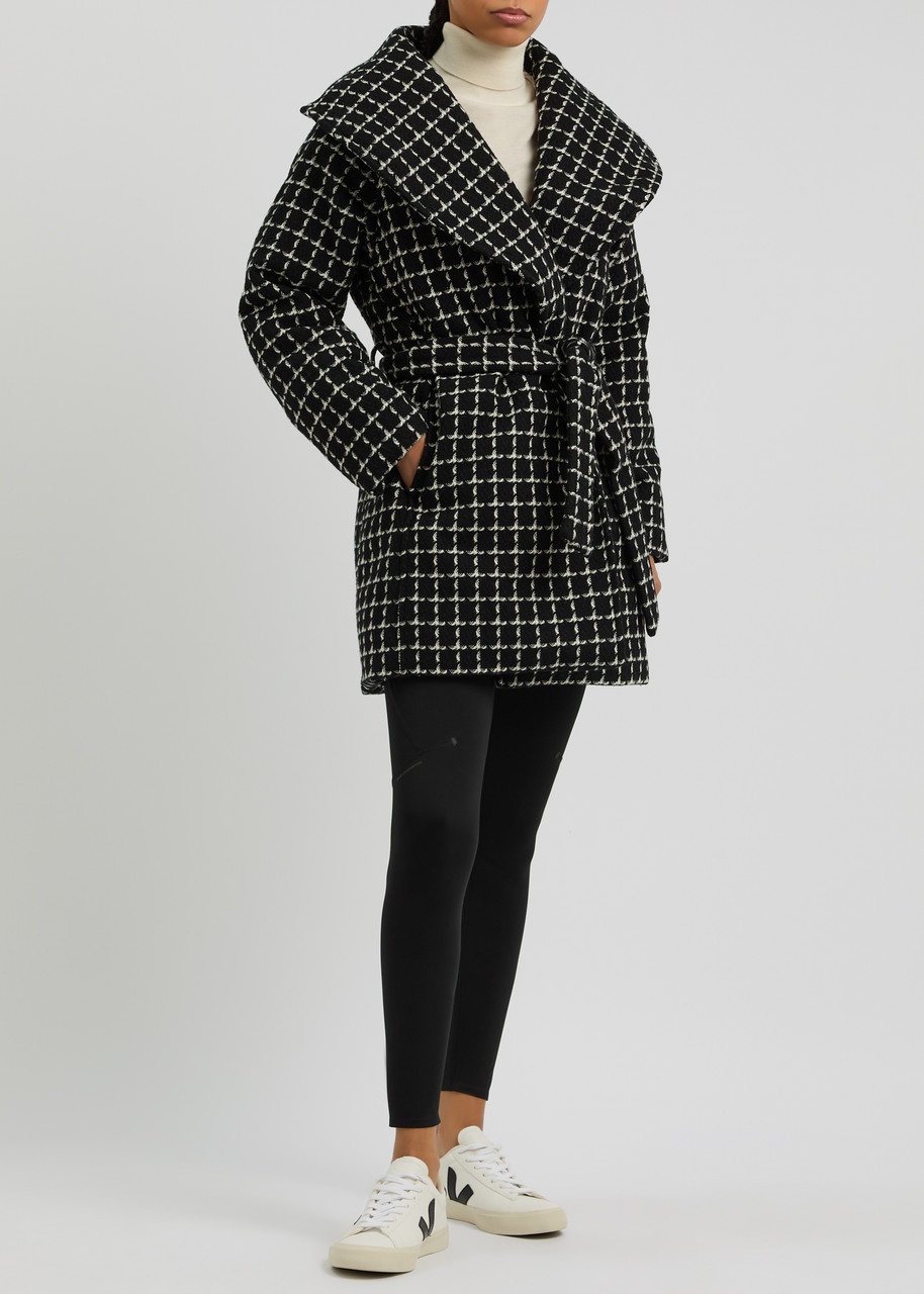 Varley Milla Checked Wool-blend Wrap Jacket - 4