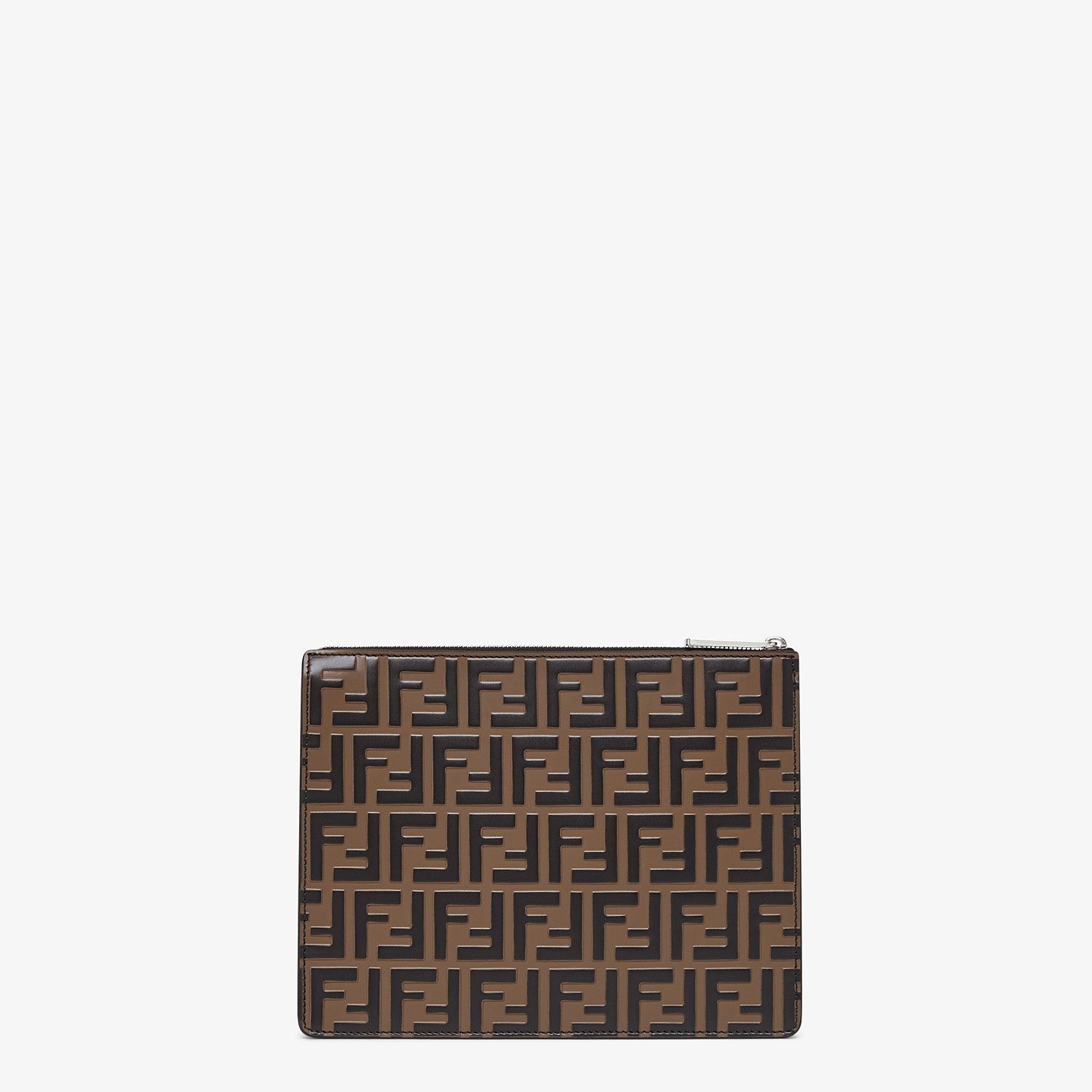Brown leather slim pouch 3