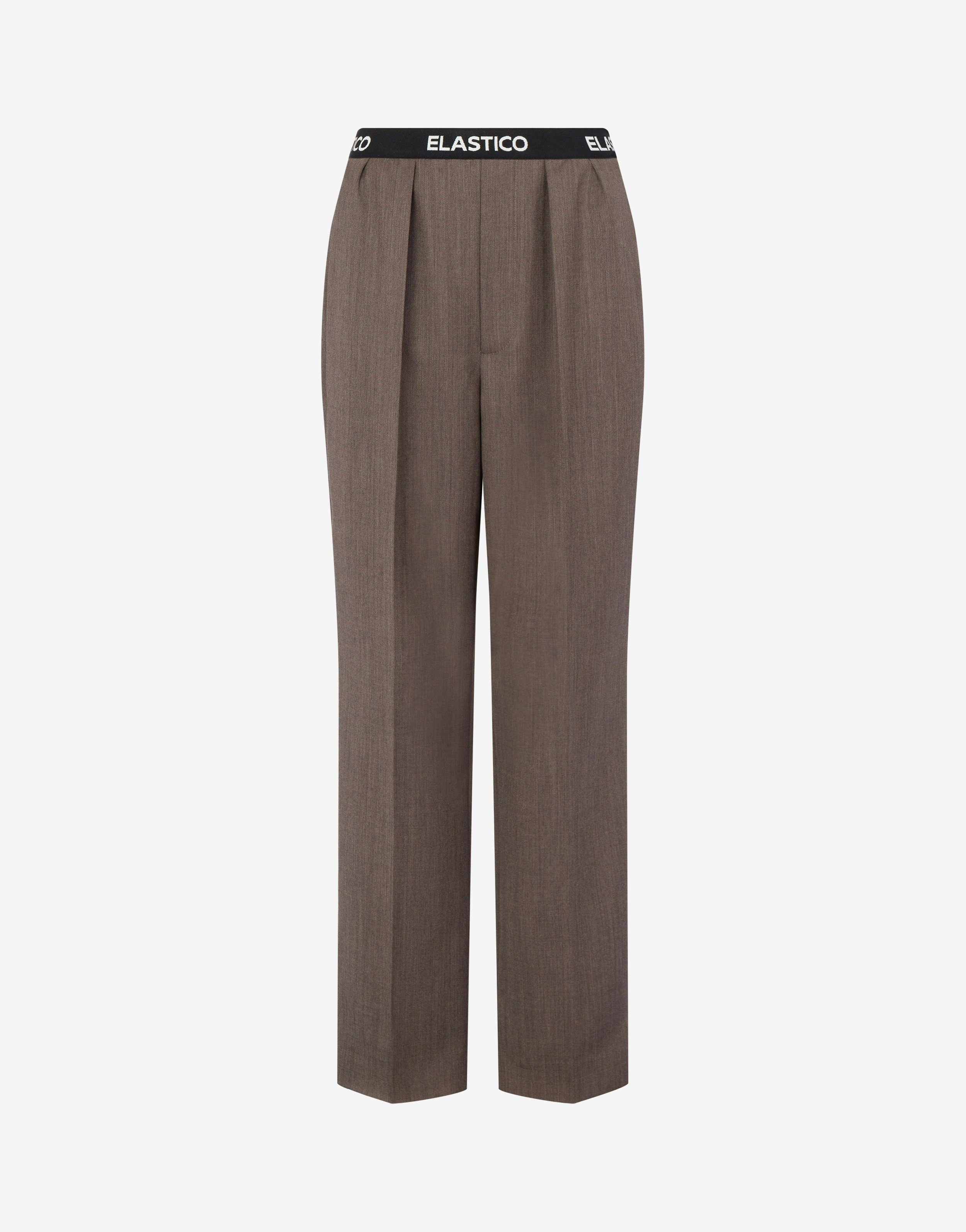 TROUSERS IN WOOLEN CLOTH ELASTIC BAND - 1