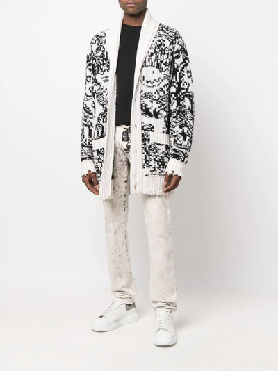 PHILIPP PLEIN long intarsia-knit cardigan outlook