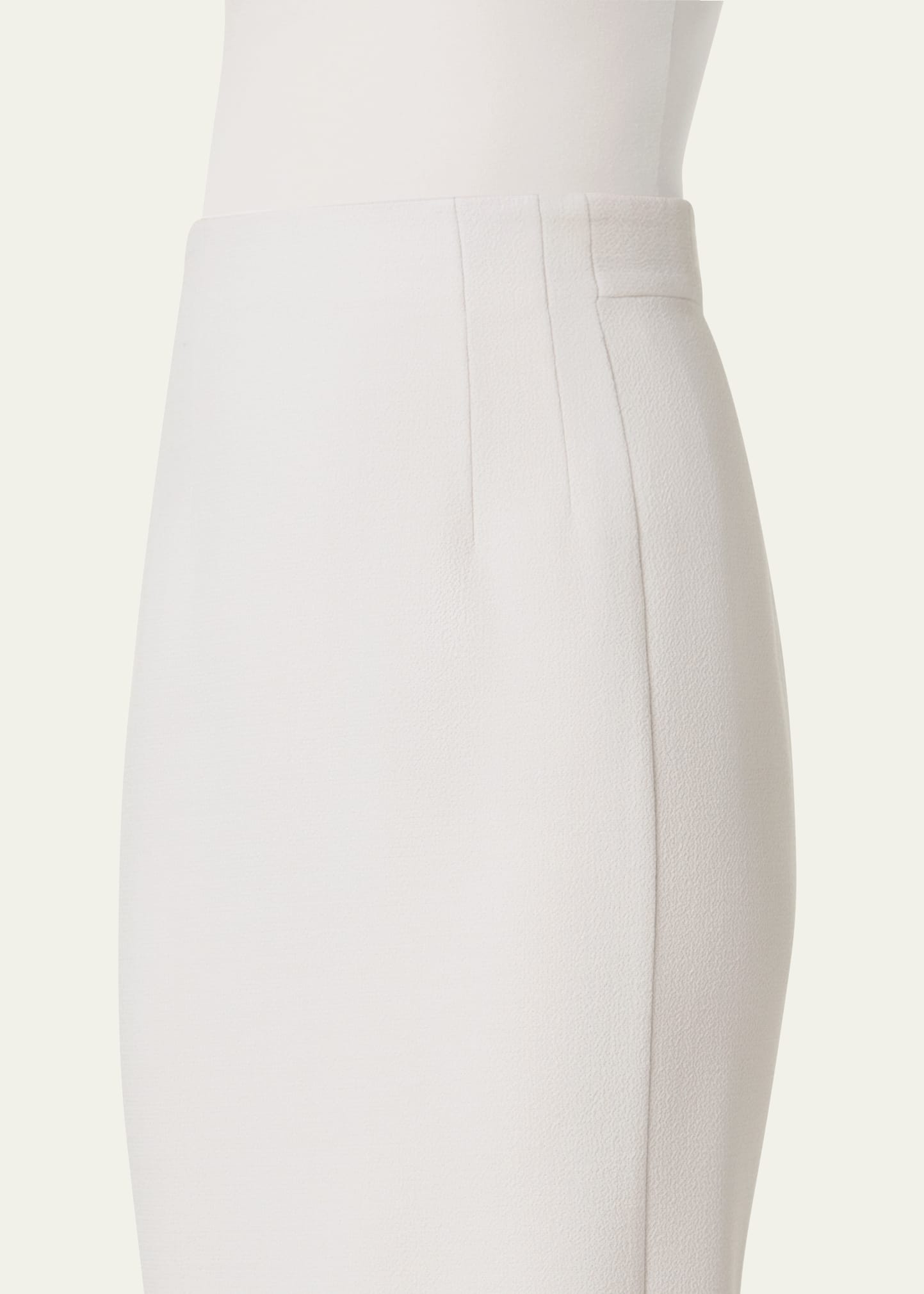 Double-Face Wool Crepe Pencil Skirt - 5