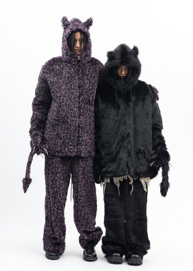 BLACK LEOPARD FAUX-FUR DEVIL JACKET 12